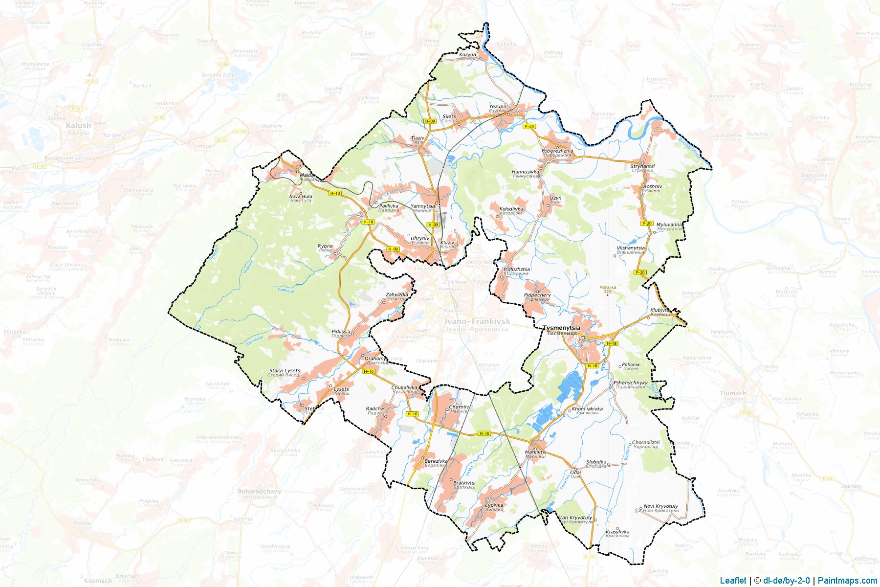 Tysmenytskyi (İvano-Frankivsk Oblastı) Haritası Örnekleri-1