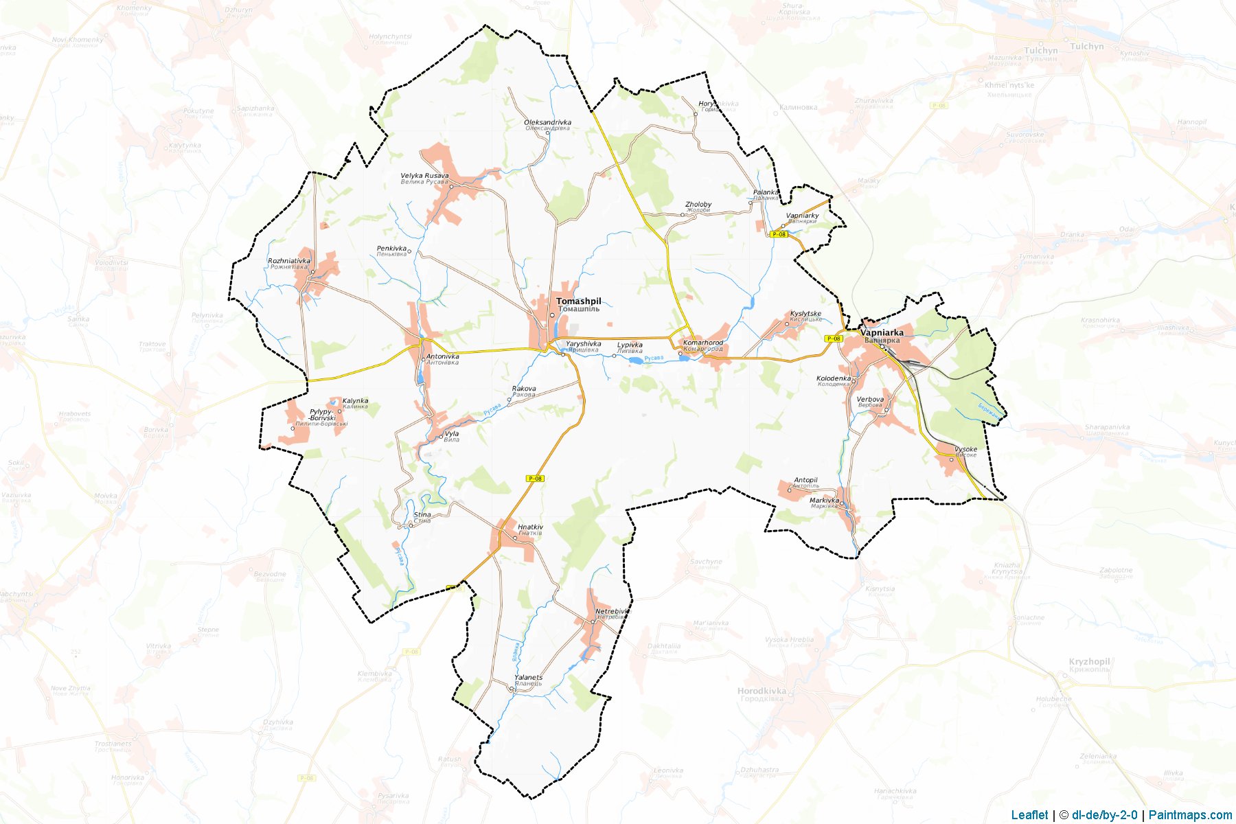 Muestras de recorte de mapas Tomashpilskyi (Vinnytsia)-1