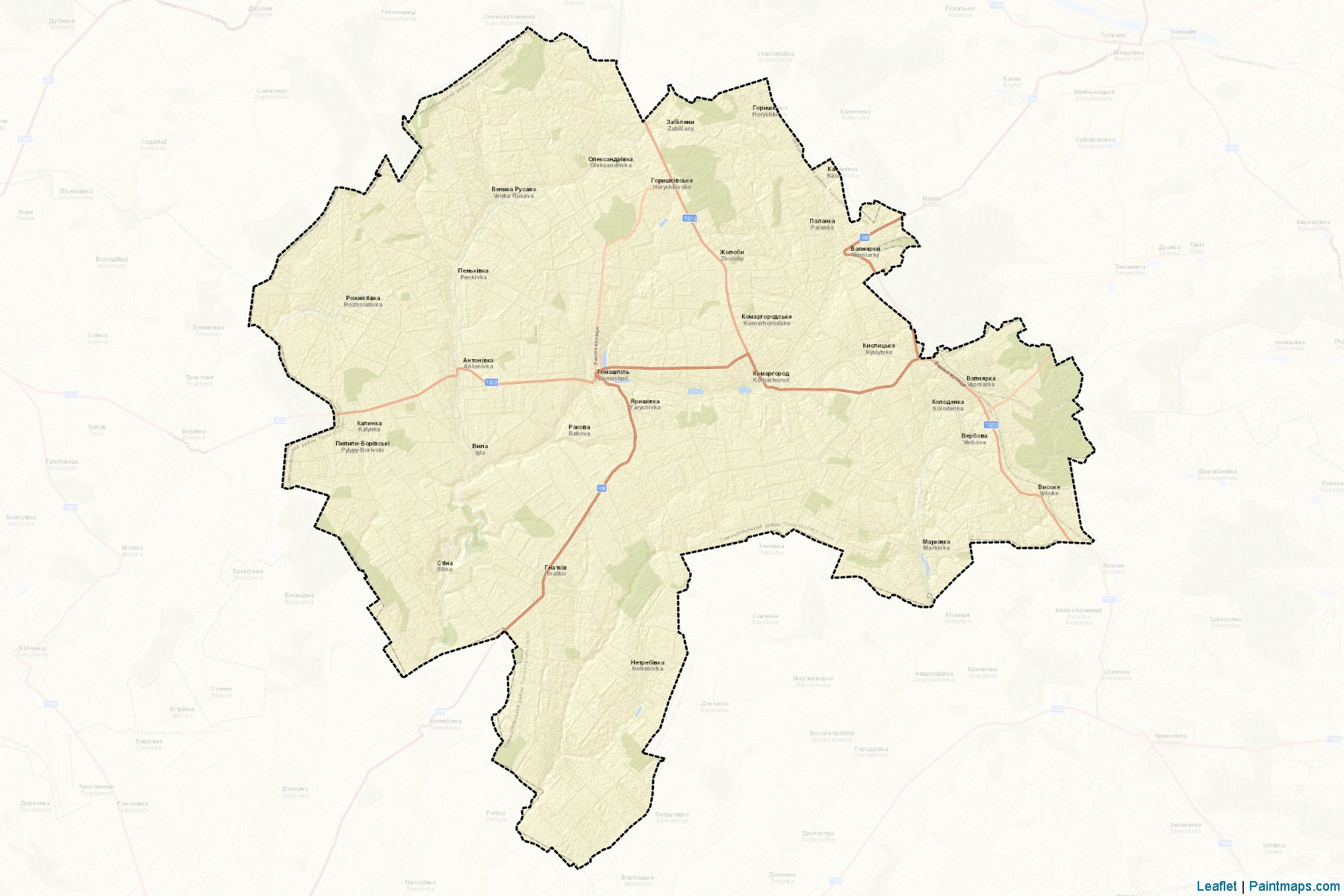 Muestras de recorte de mapas Tomashpilskyi (Vinnytsia)-2