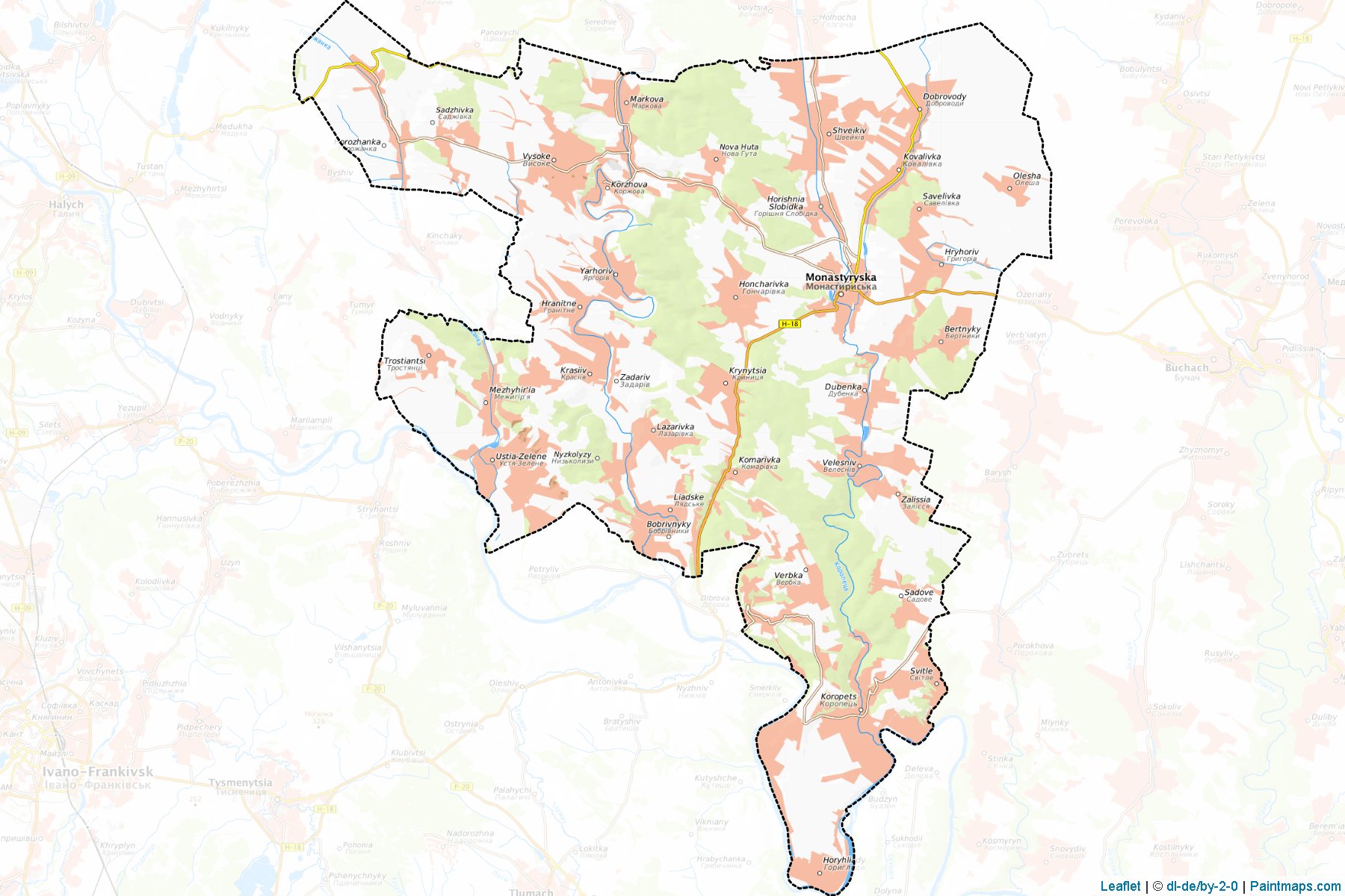 Muestras de recorte de mapas Monastyryskyi (Ternopil)-1