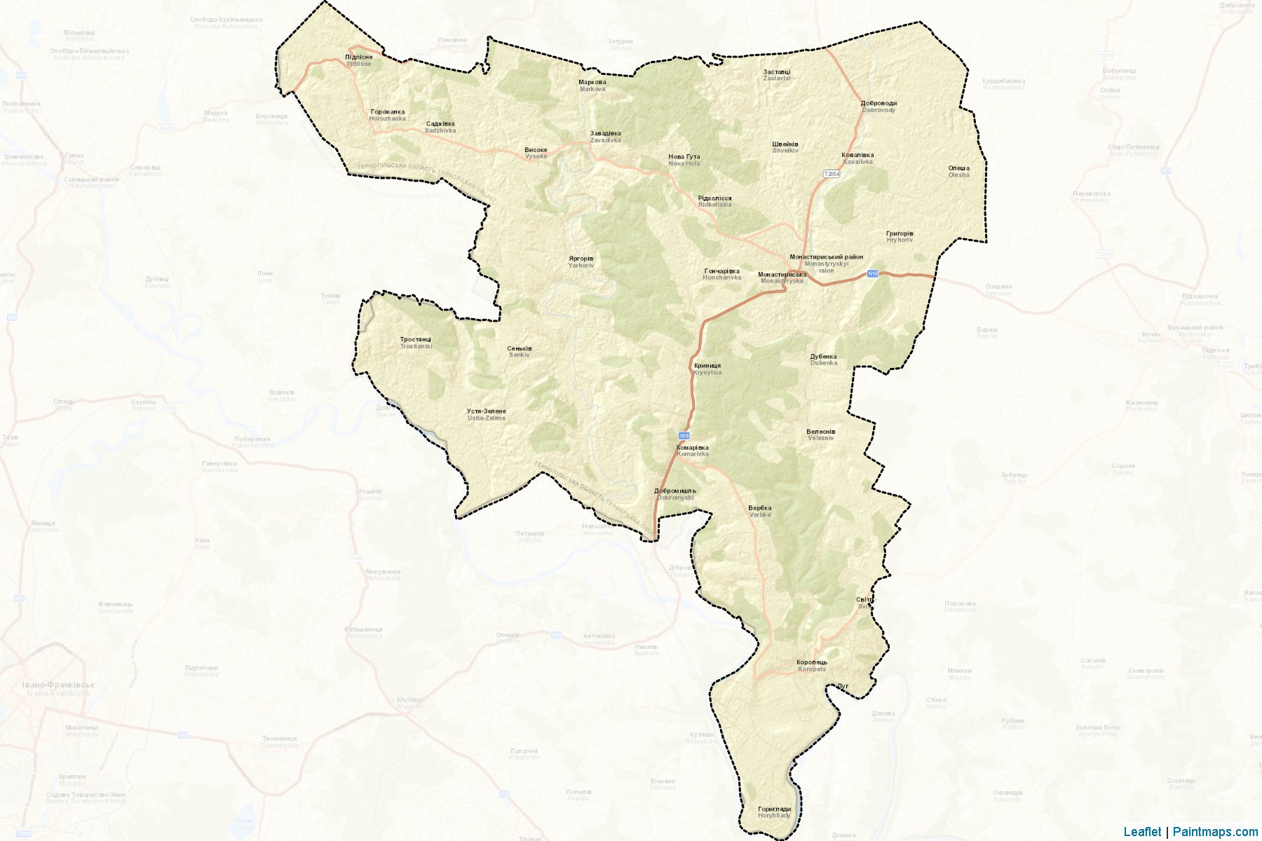 Muestras de recorte de mapas Monastyryskyi (Ternopil)-2