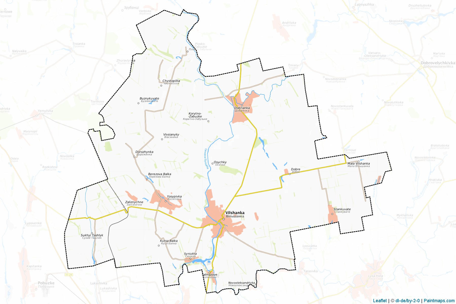 Muestras de recorte de mapas Vilshanskyi (Kirovohrad)-1