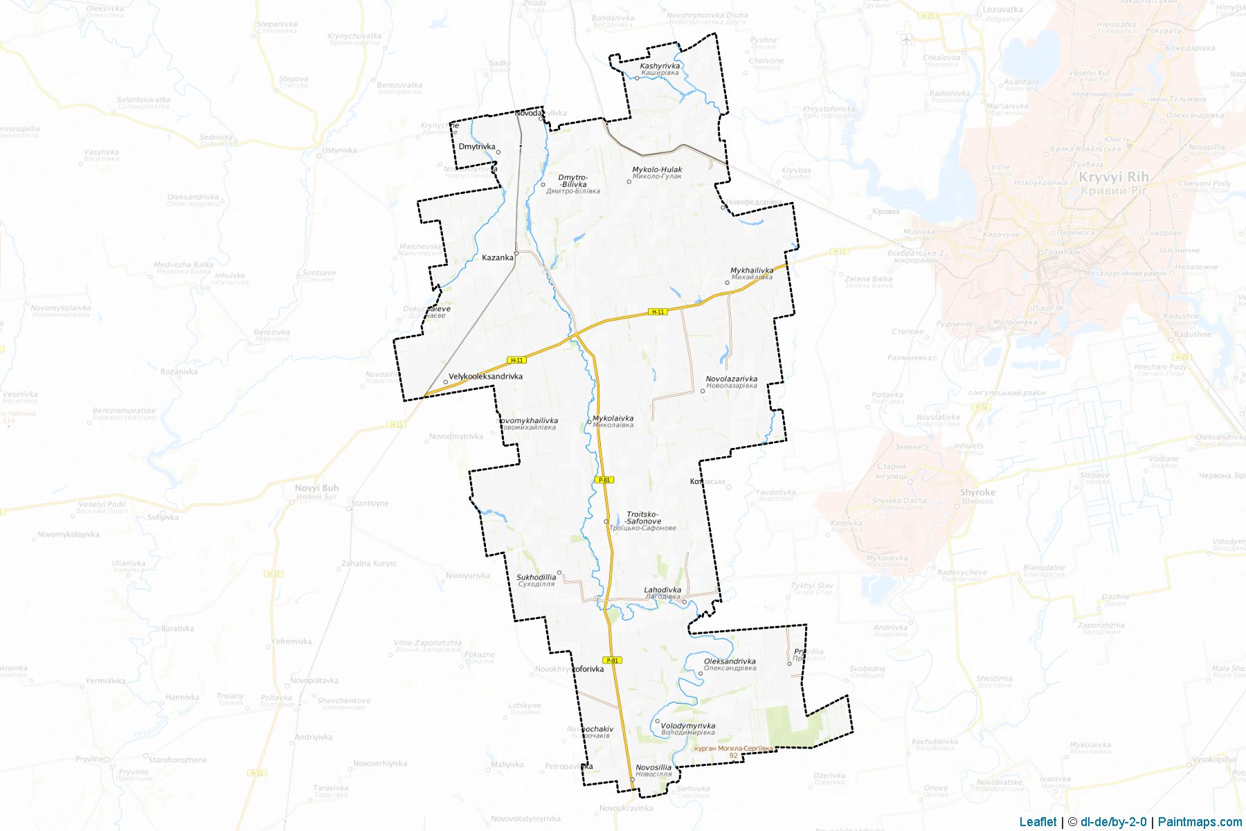 Muestras de recorte de mapas Kazankivskyi (Mykolaiv)-1