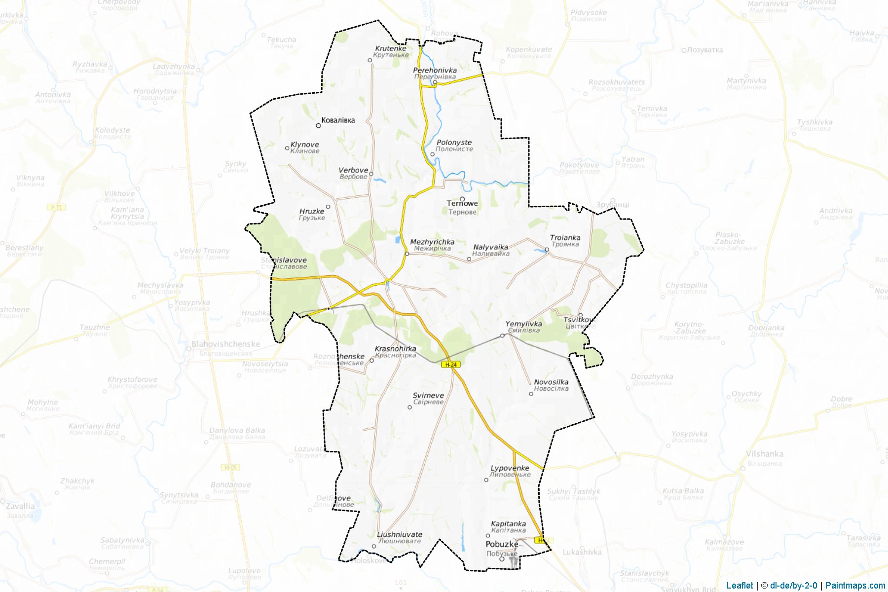 Muestras de recorte de mapas Holovanivskyi (Kirovohrad)-1