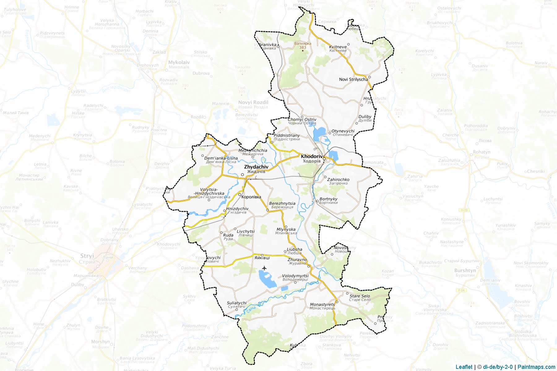 Muestras de recorte de mapas Zhydachivskyi (Lviv)-1