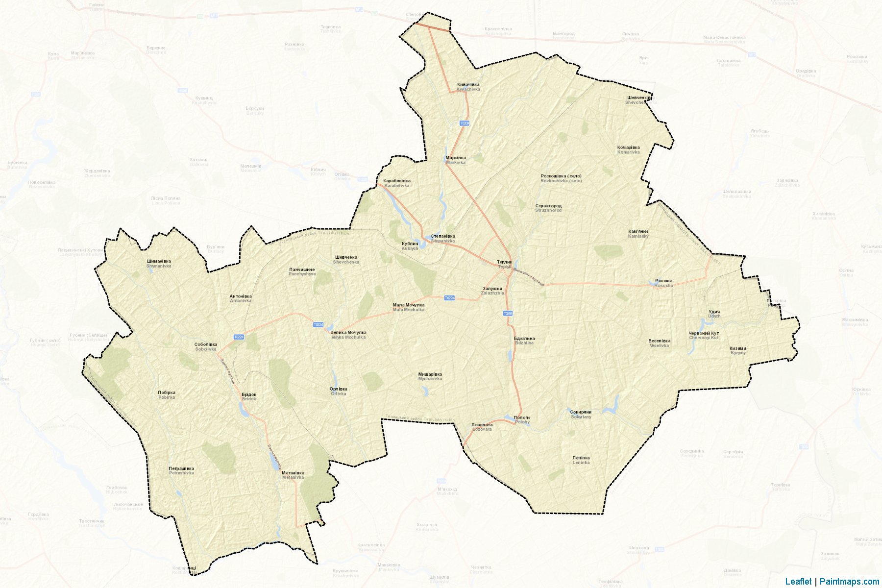 Muestras de recorte de mapas Teplytskyi (Vinnytsia)-2