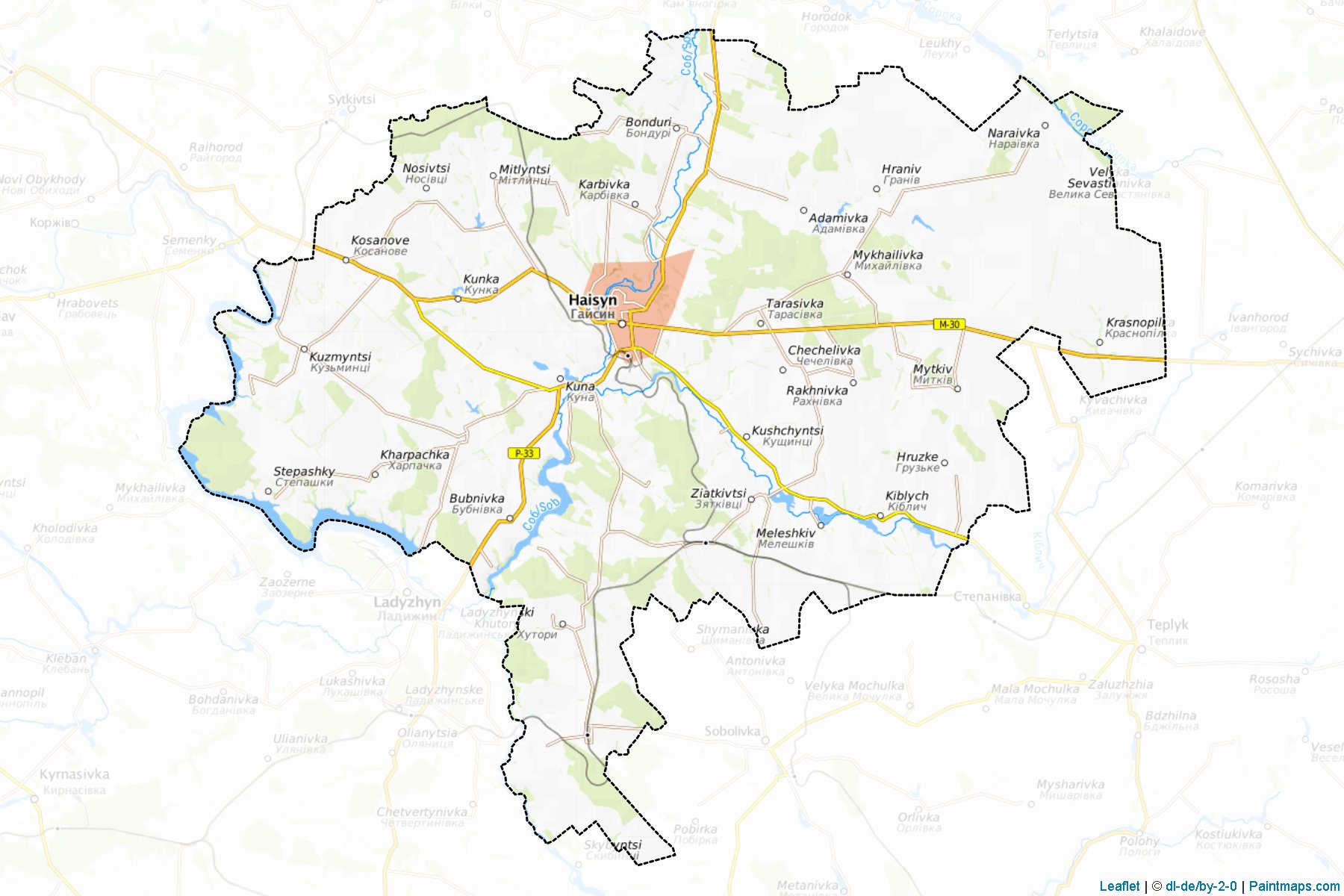 Muestras de recorte de mapas Haisynskyi (Vinnytsia)-1