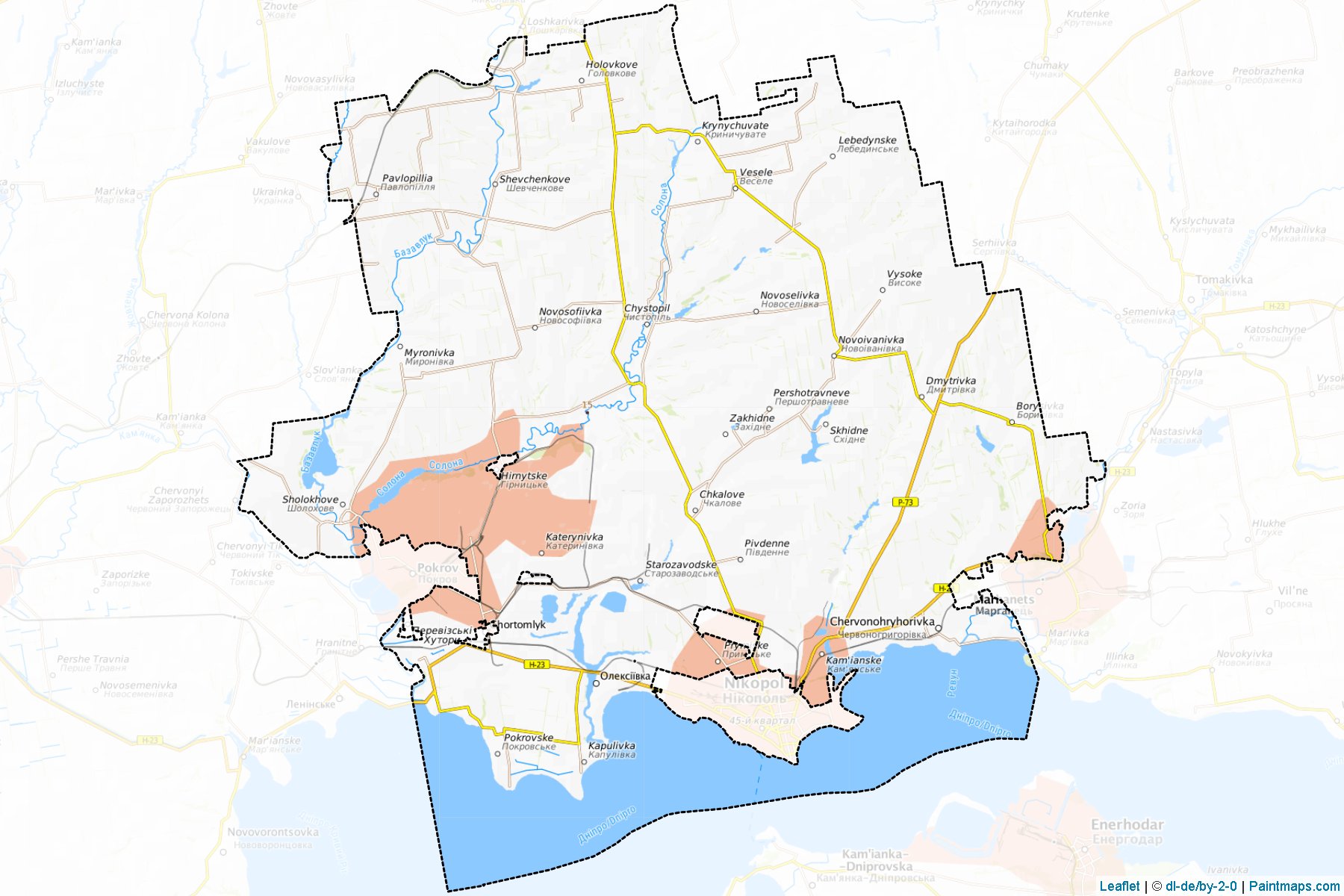 Border cropping samples for Nikopol's'kyi map.