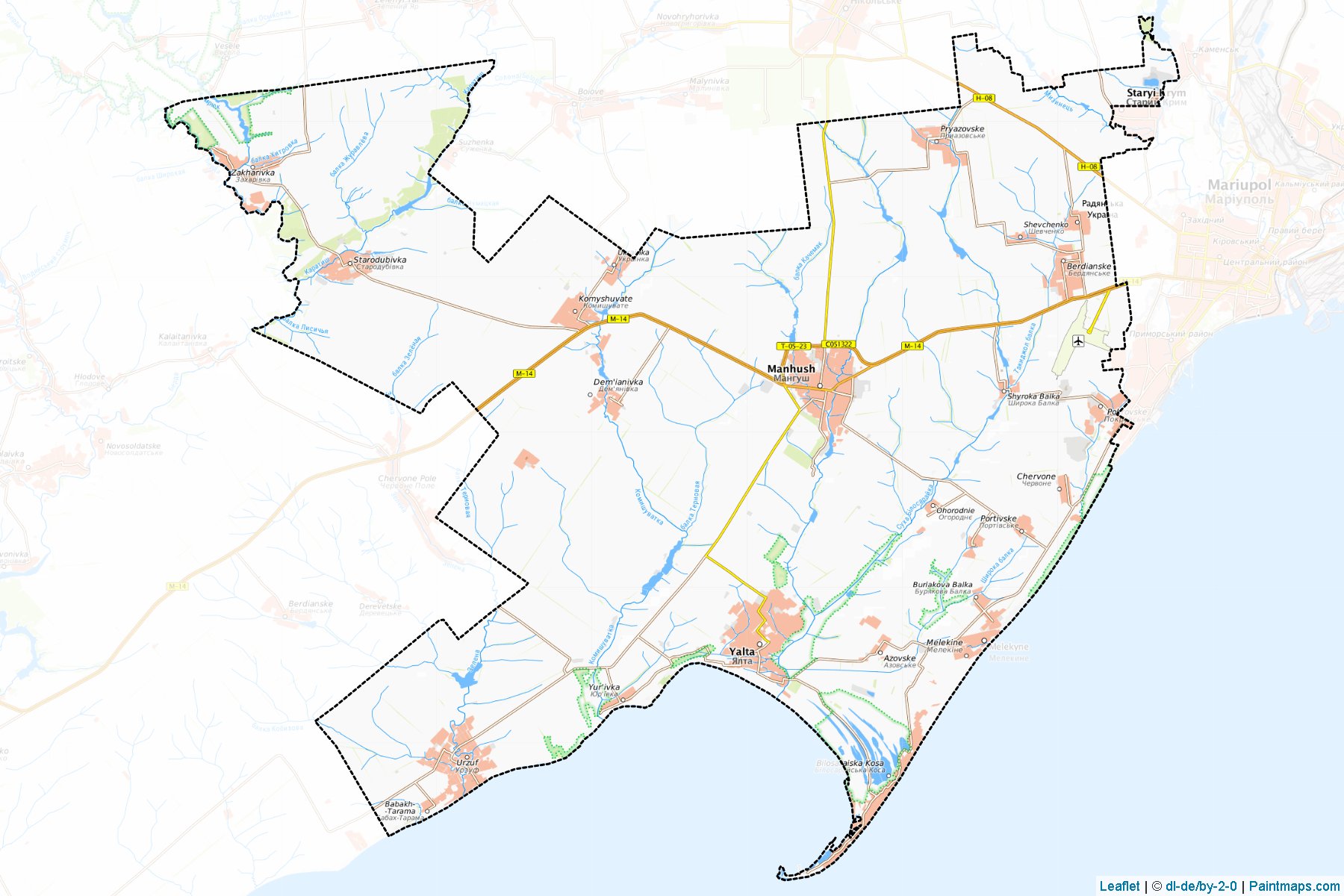 Muestras de recorte de mapas Pershotravnevyi (Donetsk)-1