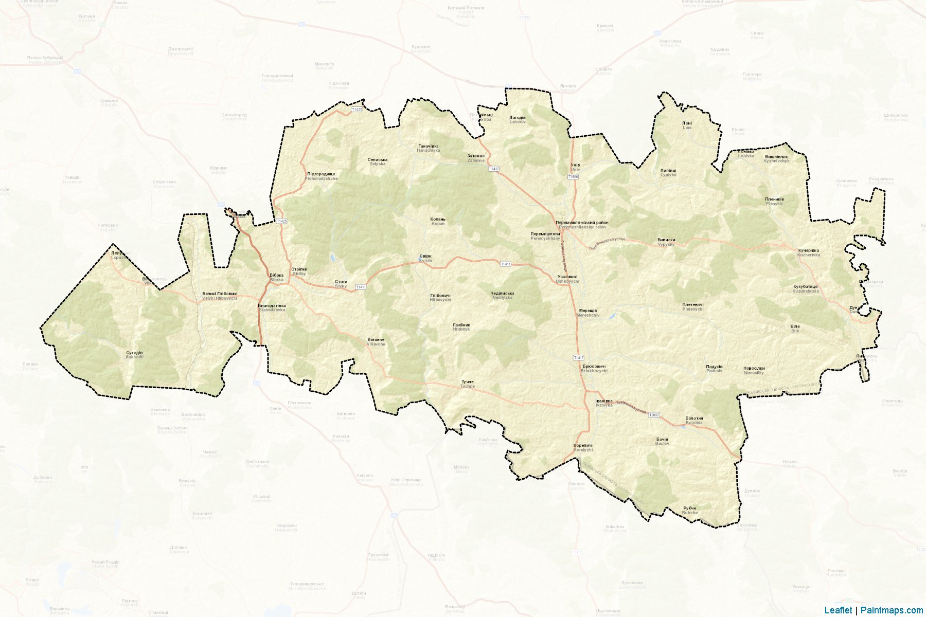 Muestras de recorte de mapas Peremyshlianskyi (Lviv)-2