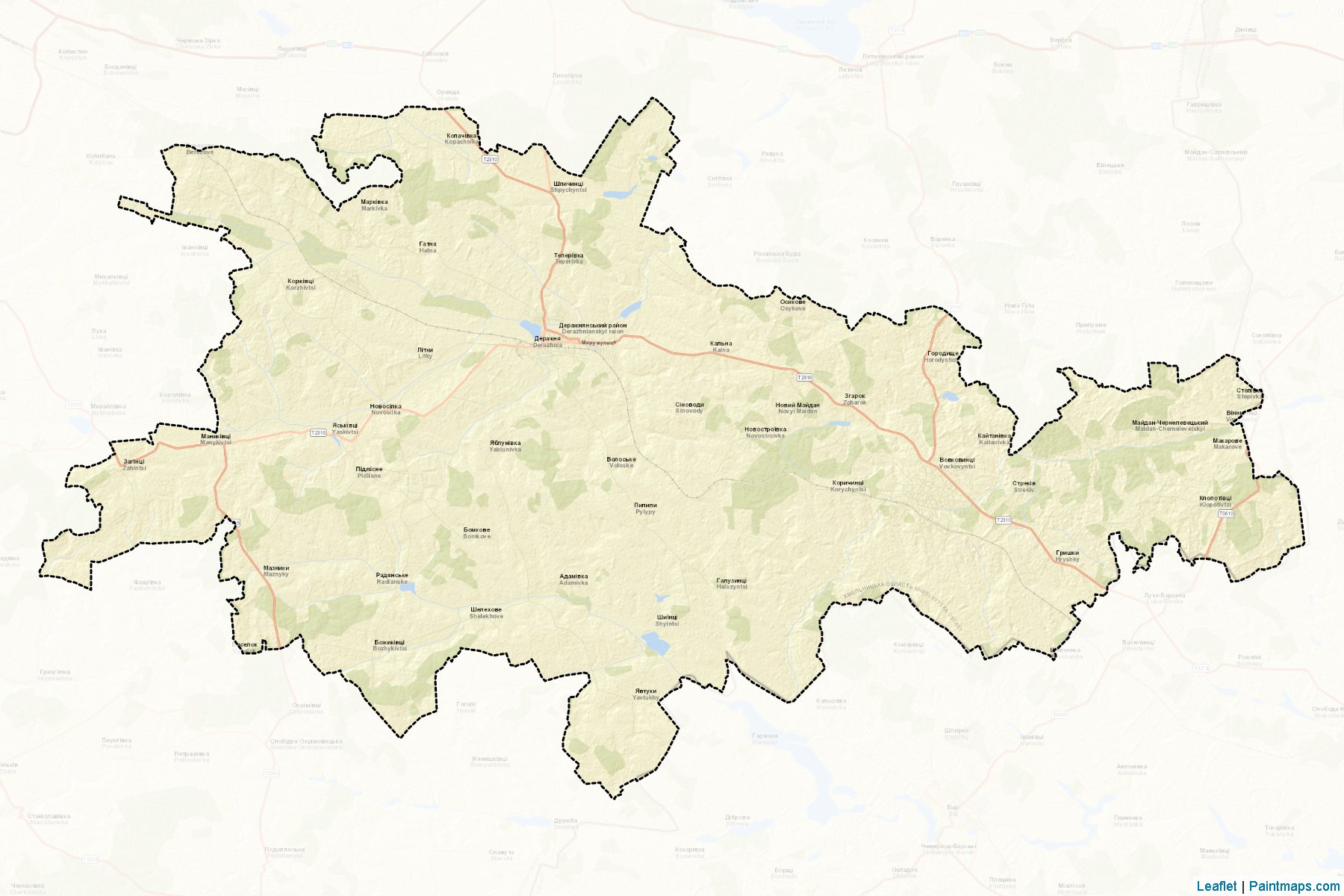 Muestras de recorte de mapas Derazhnianskyi (Khmelnytskyi)-2