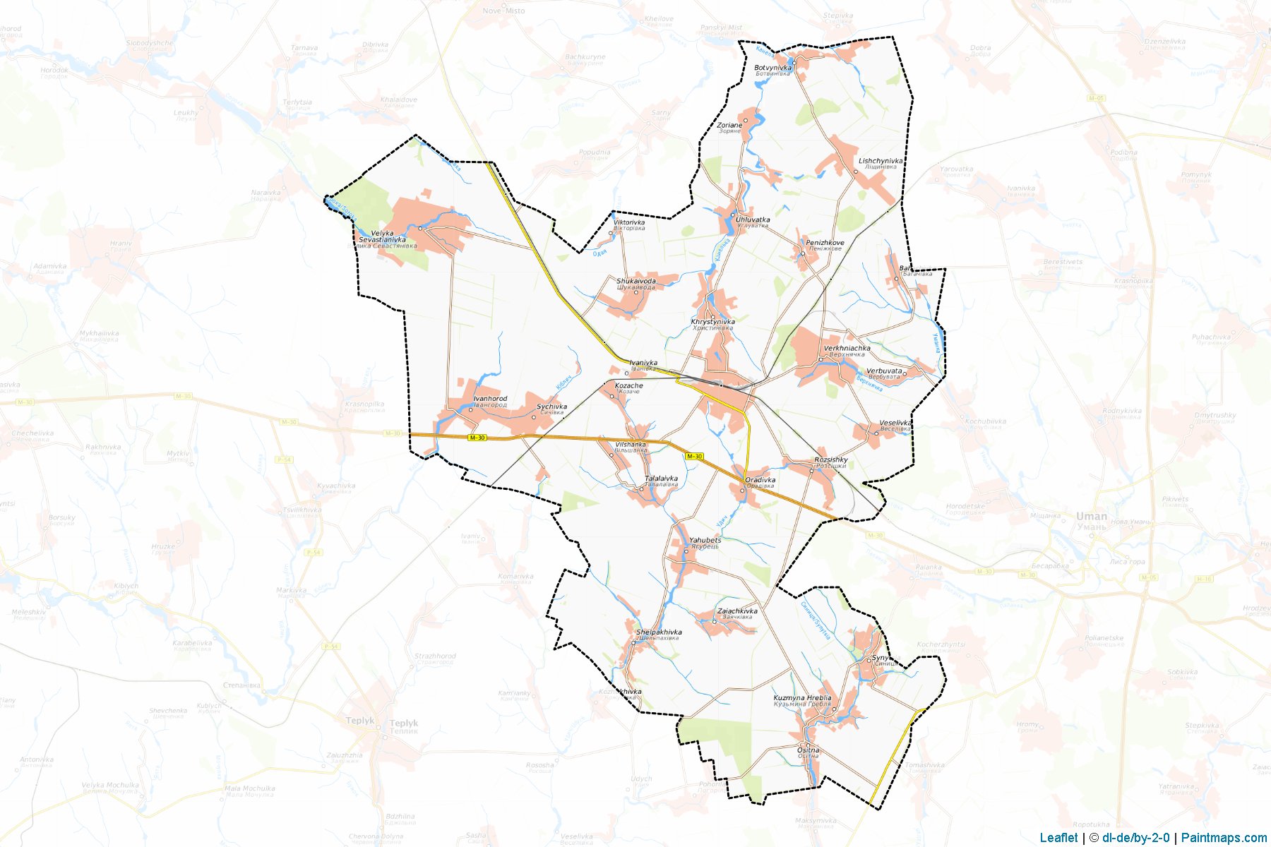 Muestras de recorte de mapas Khrystynivskyi (Cherkasy)-1