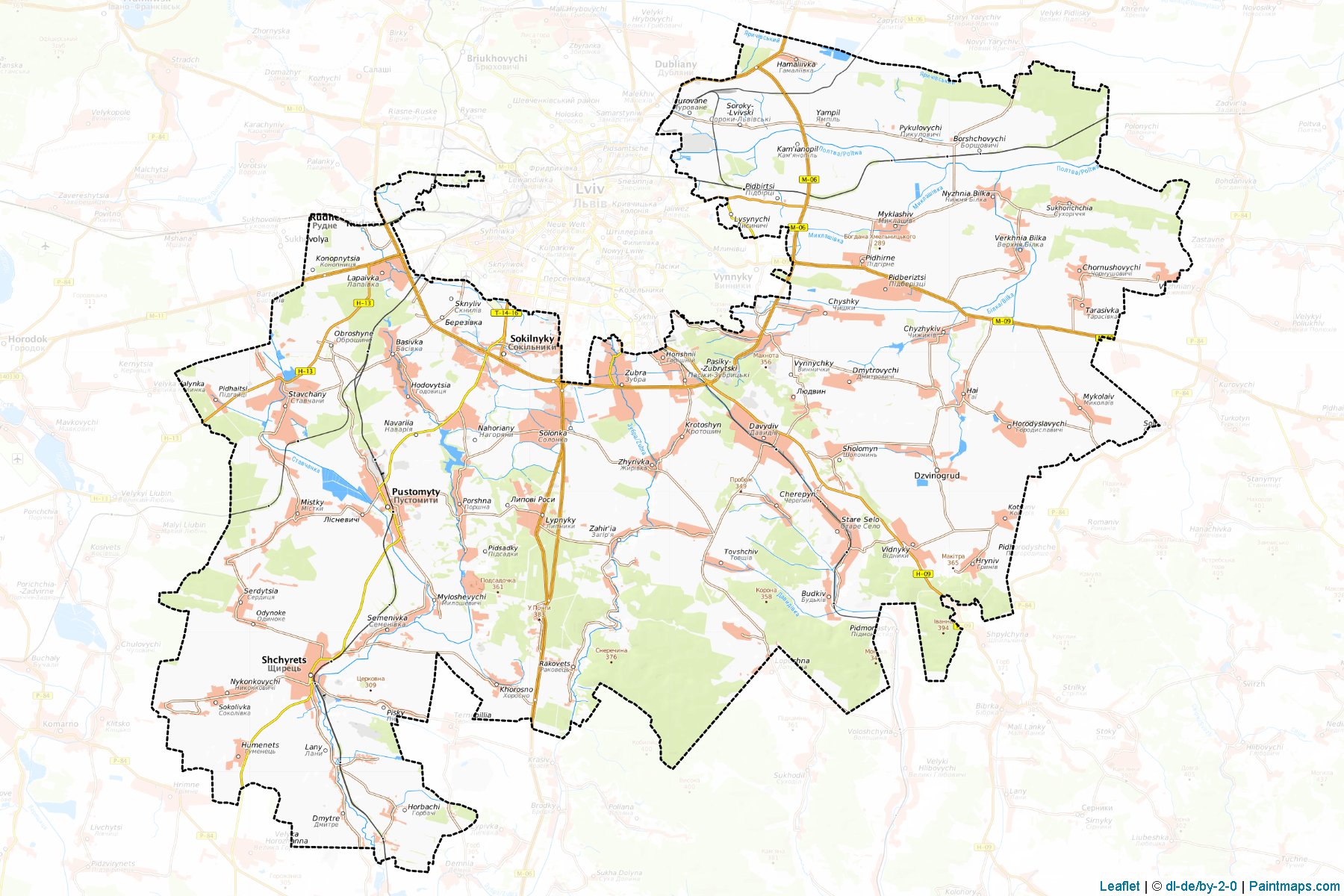 Muestras de recorte de mapas Pustomytivskyi (Lviv)-1