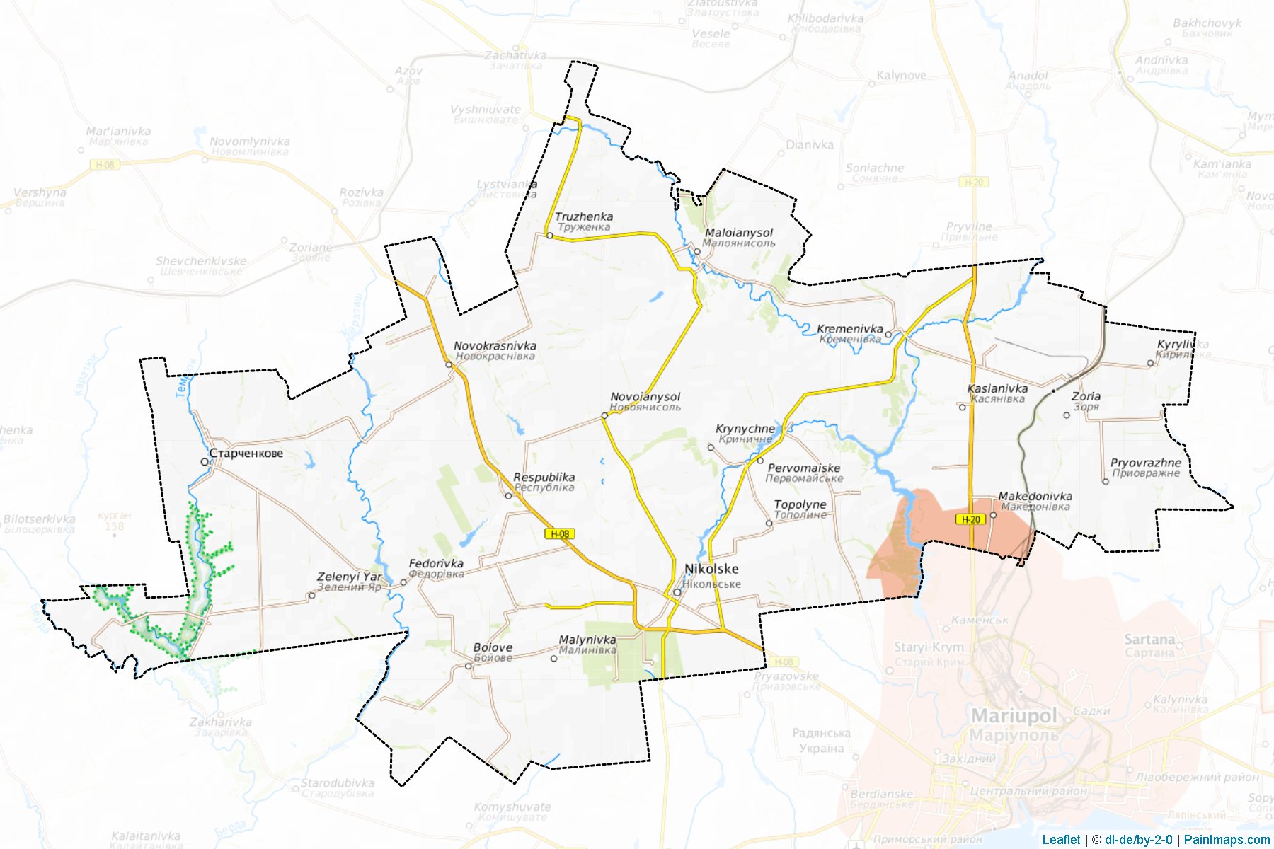 Muestras de recorte de mapas Volodarskyi (Donetsk)-1