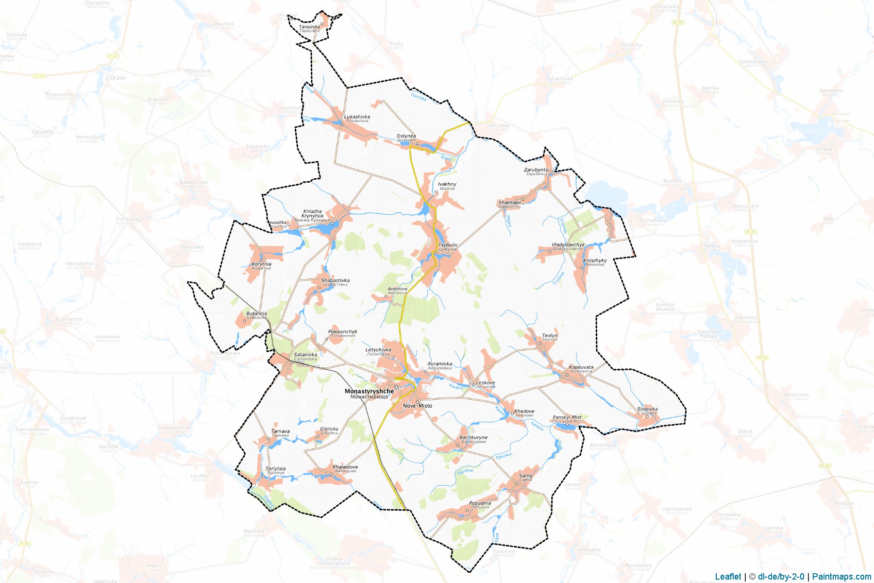 Muestras de recorte de mapas Monastyryshchenskyi (Cherkasy)-1