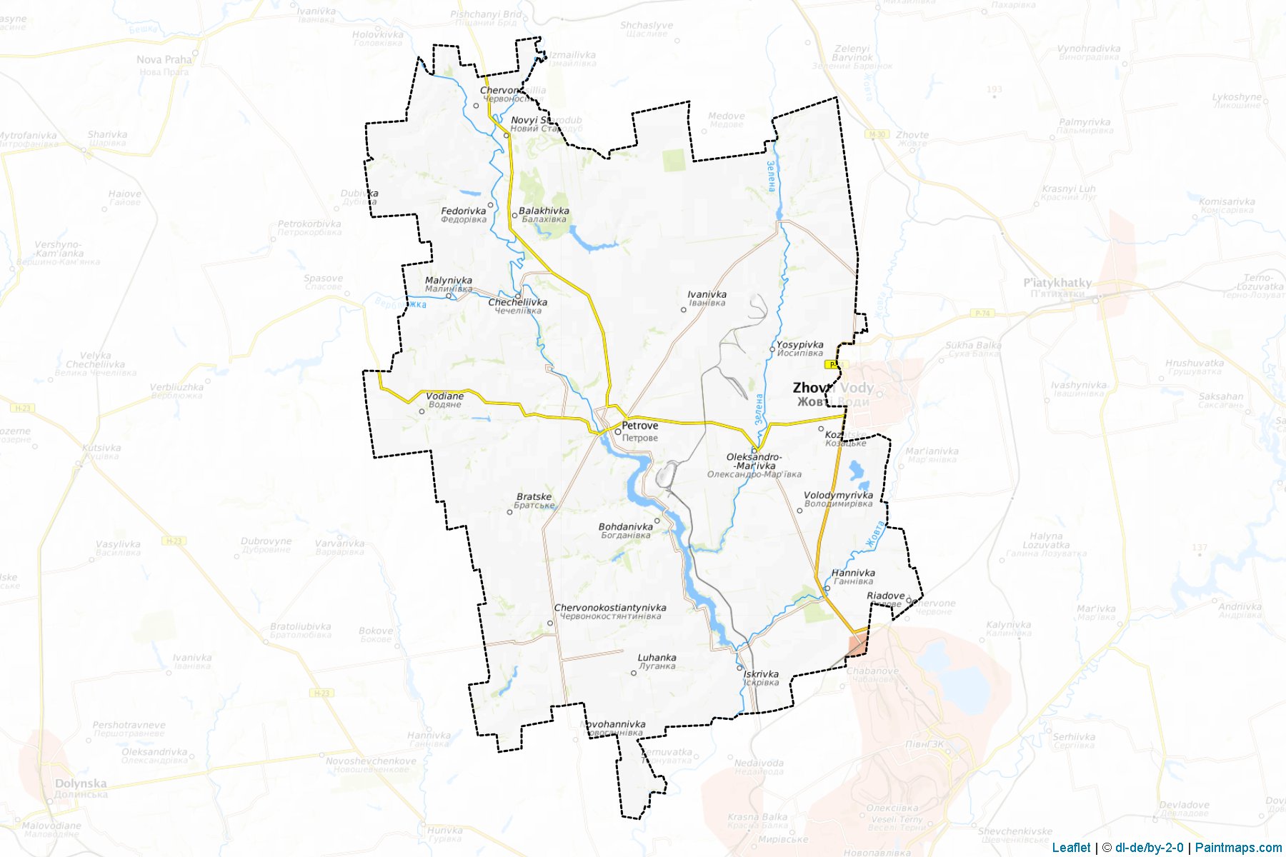 Muestras de recorte de mapas Petrivskyi (Kirovohrad)-1