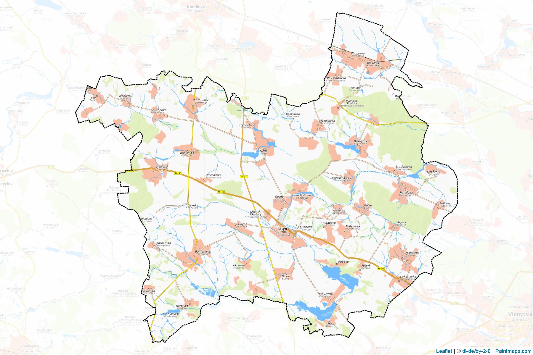 Muestras de recorte de mapas Litynskyi (Vinnytsia)-1