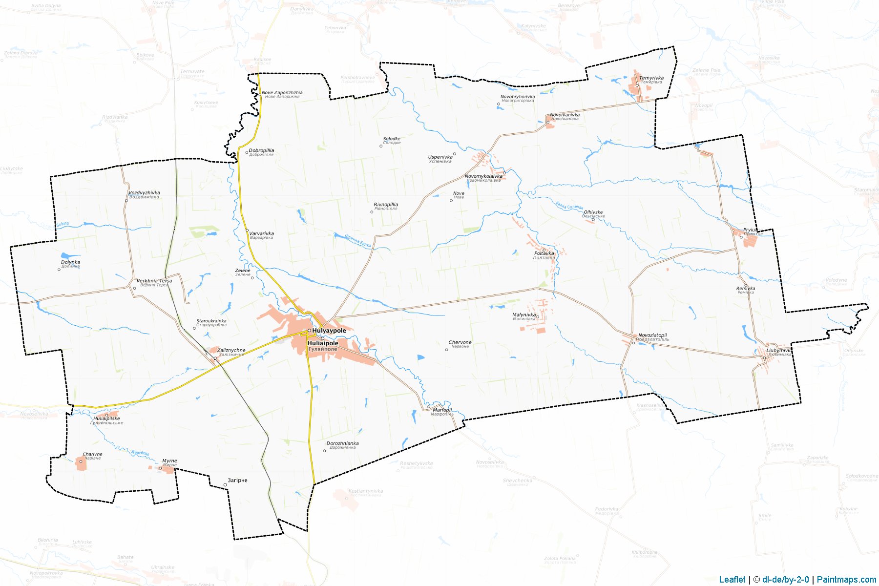 Muestras de recorte de mapas Huliaipilskyi (Zaporizhia)-1