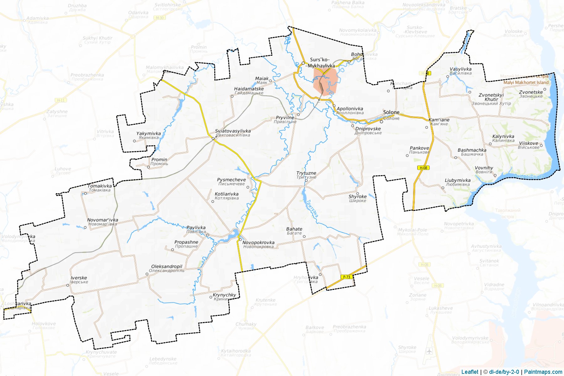 Muestras de recorte de mapas Solonianskyi (Dnipropetrovs'k)-1