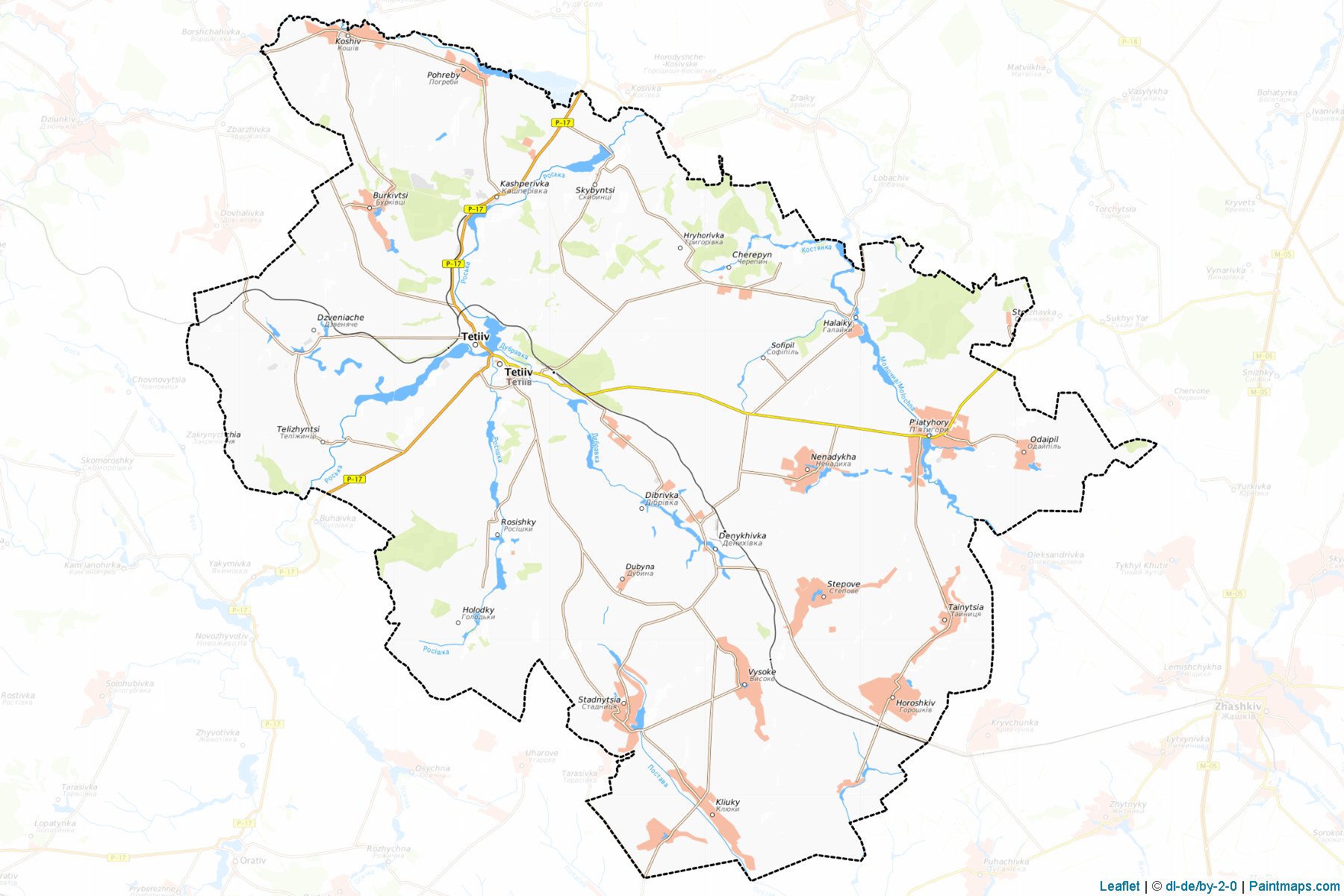 Muestras de recorte de mapas Tetiivskyi (Kyiv)-1