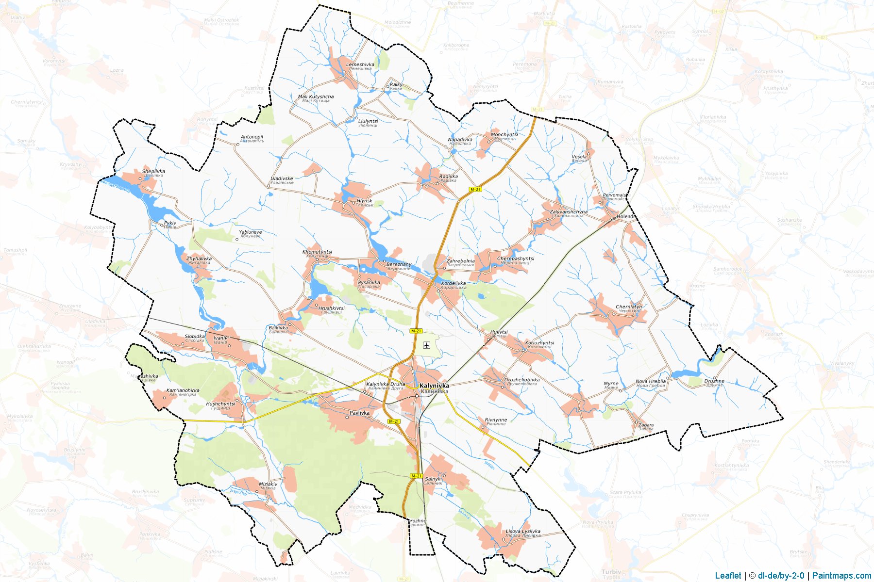 Muestras de recorte de mapas Kalynivskyi (Vinnytsia)-1