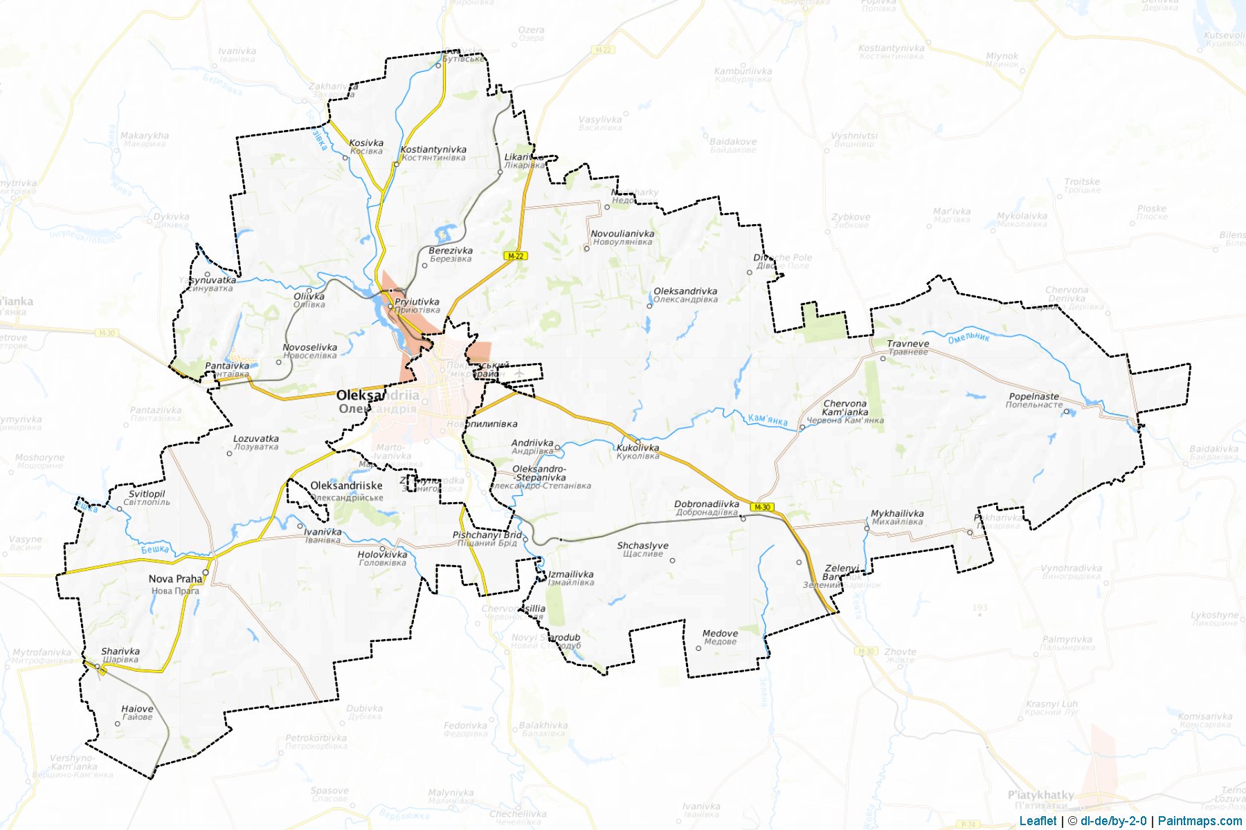 Muestras de recorte de mapas Oleksandriiskyi (Kirovohrad)-1