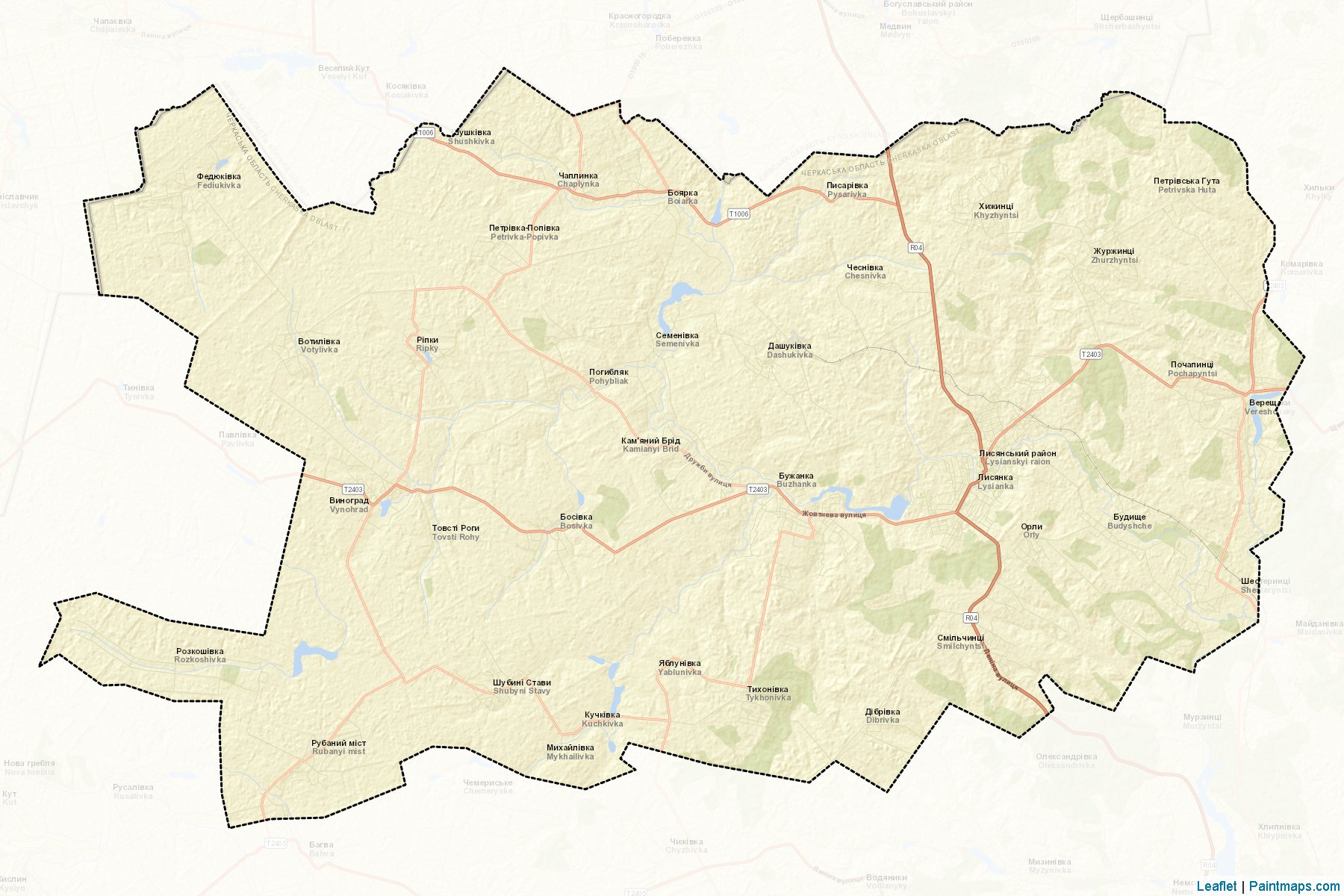 Muestras de recorte de mapas Lysianskyi (Cherkasy)-2