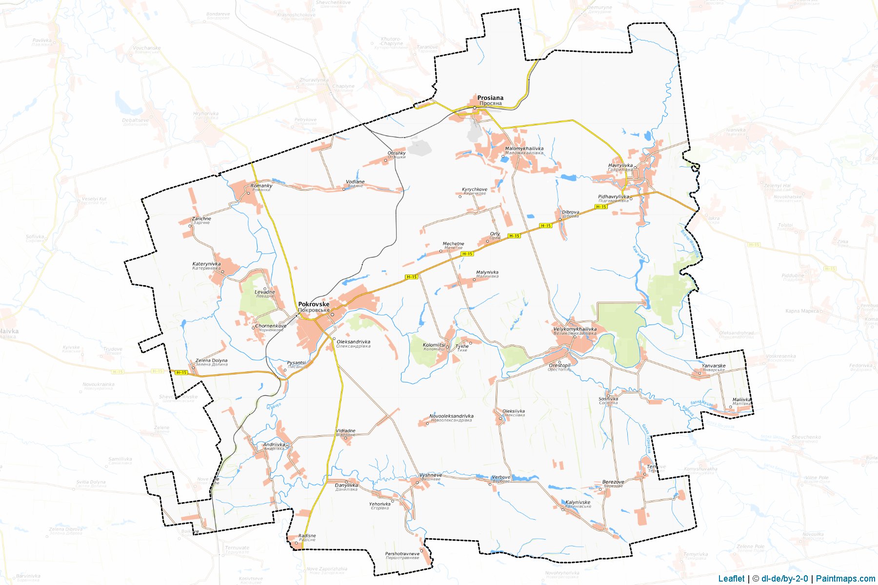 Muestras de recorte de mapas Pokrovskyi (Dnipropetrovs'k)-1