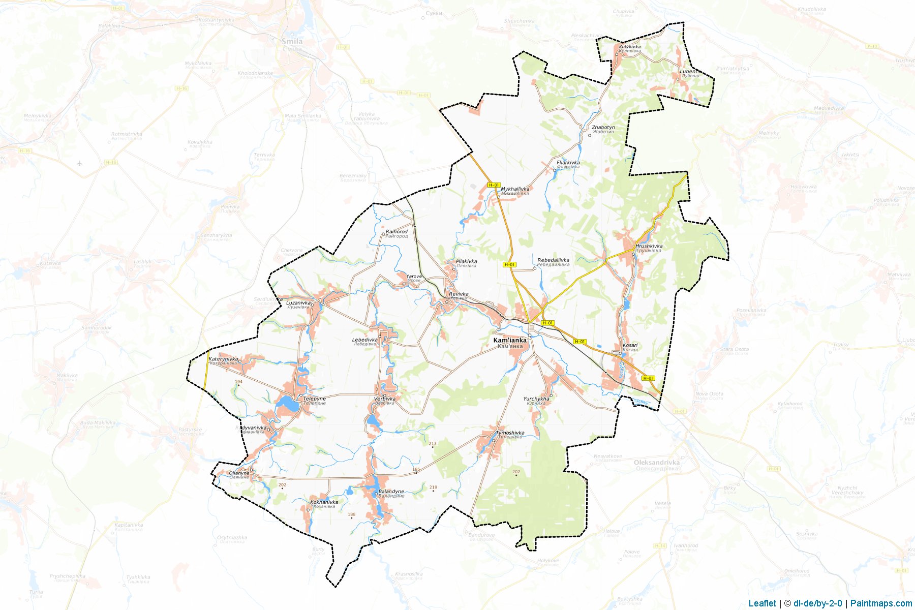 Muestras de recorte de mapas Kamianskyi (Cherkasy)-1