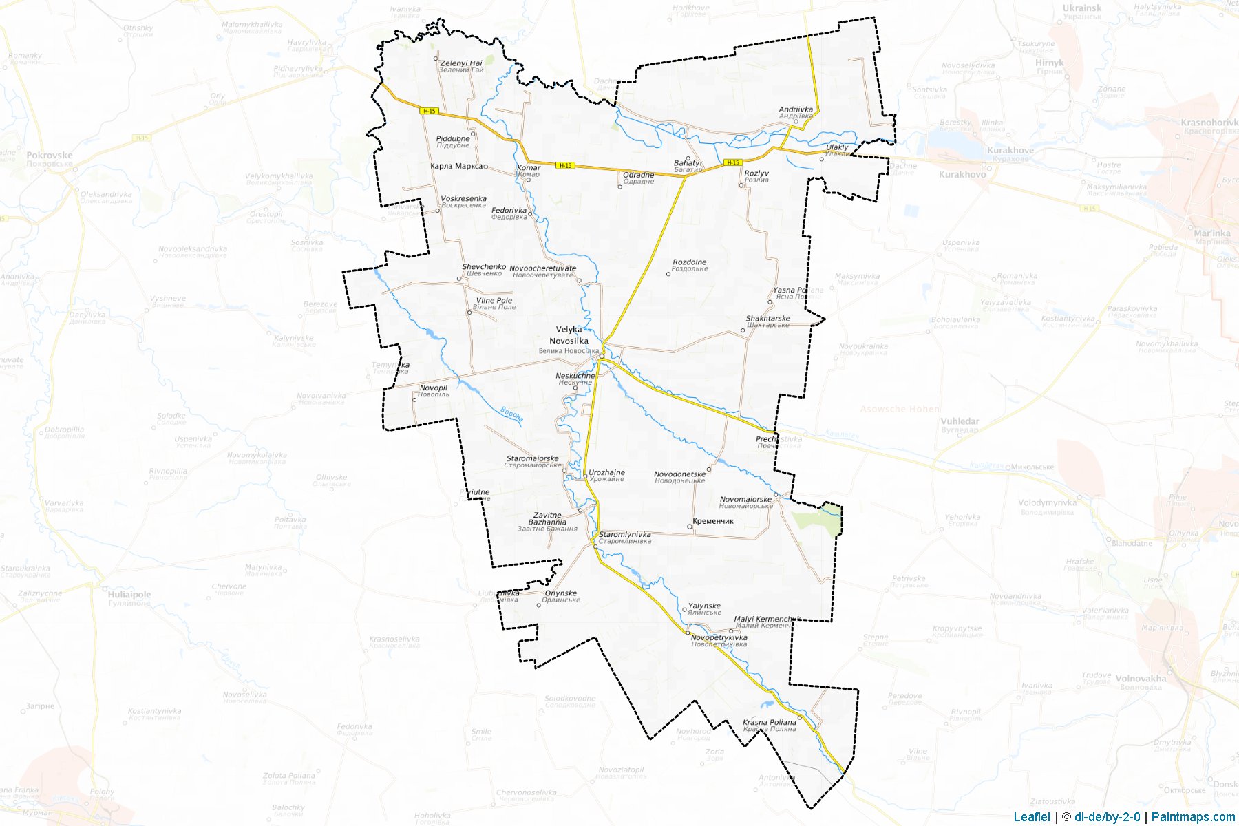 Muestras de recorte de mapas Velykonovosilkivskyi (Donetsk)-1