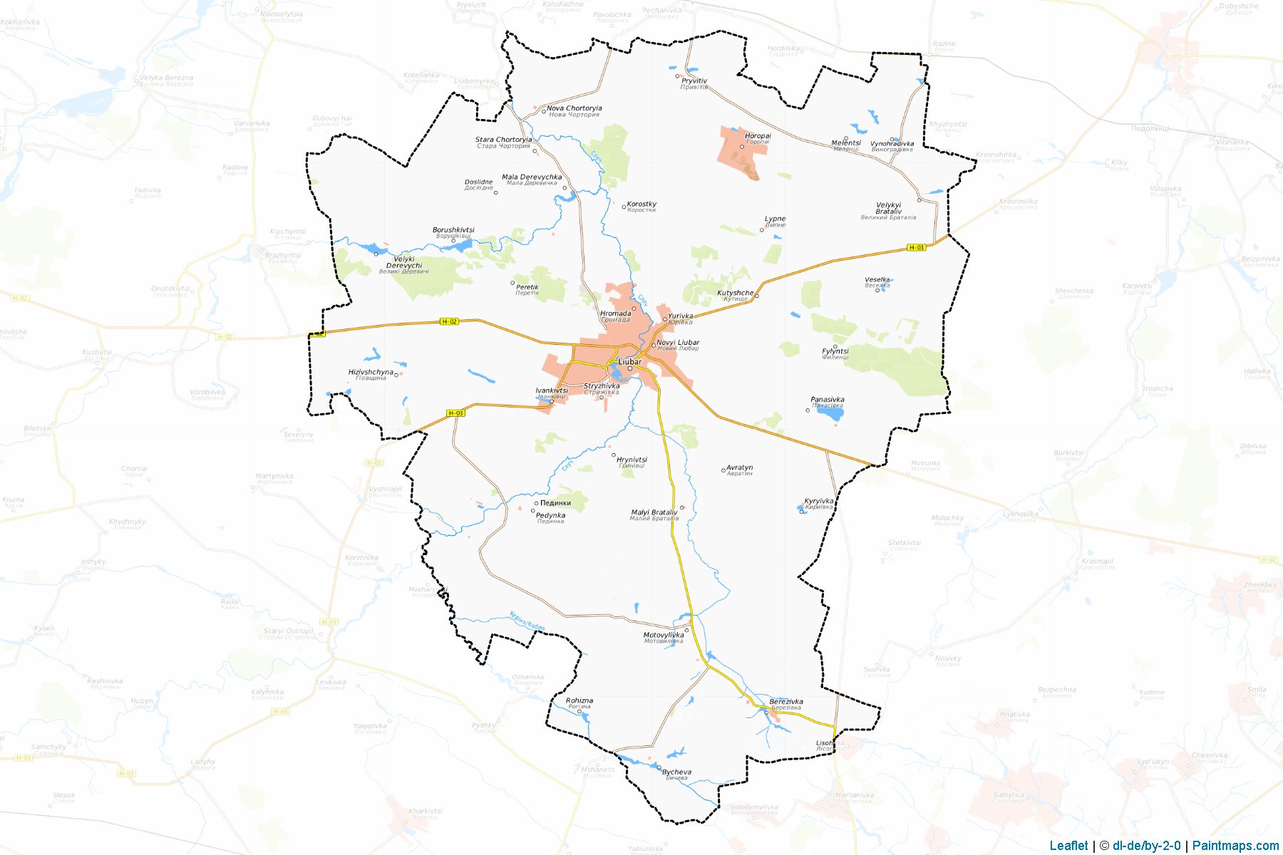 Muestras de recorte de mapas Liubarskyi (Zhytomyr)-1