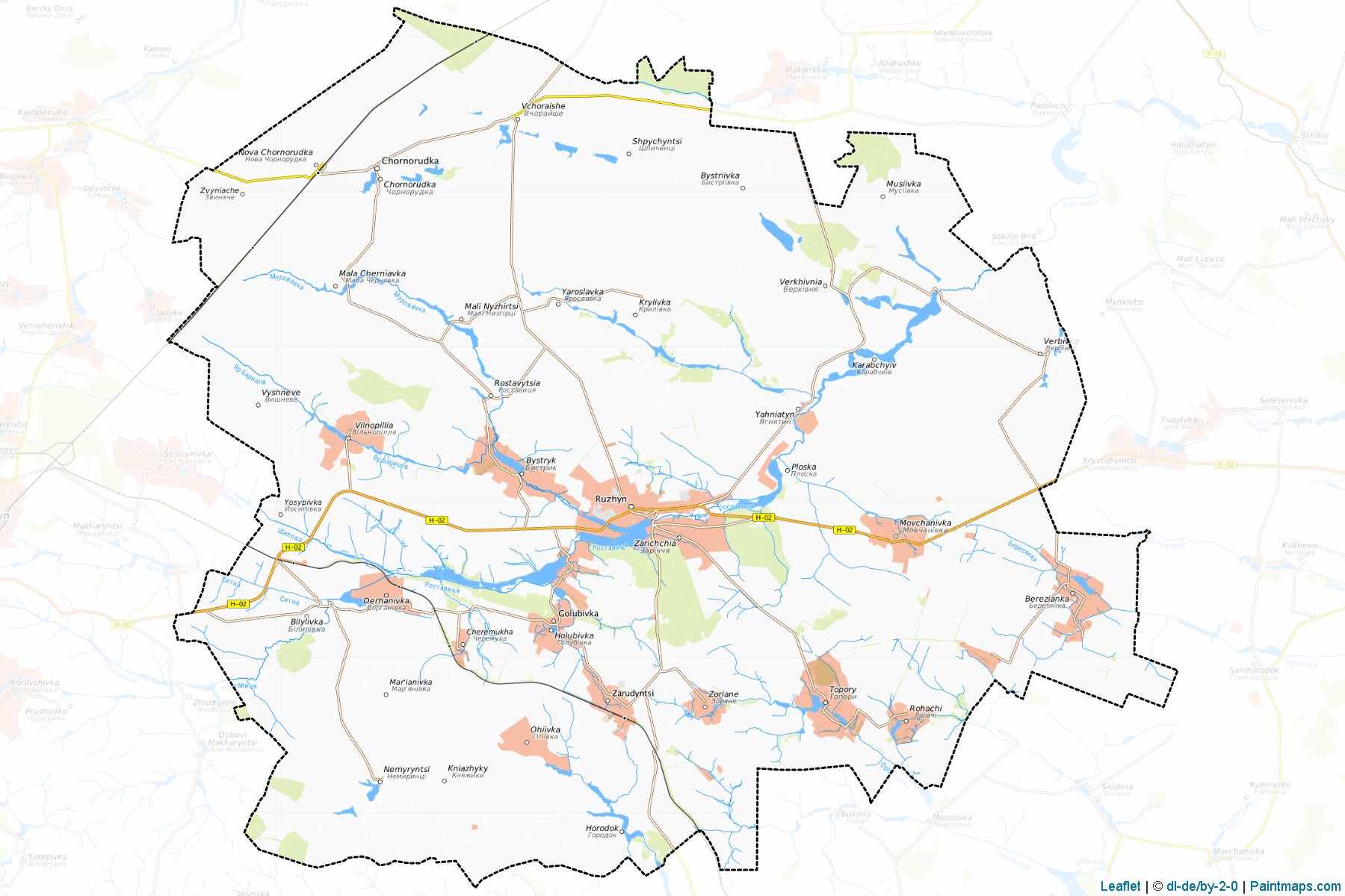 Muestras de recorte de mapas Ruzhynskyi (Zhytomyr)-1