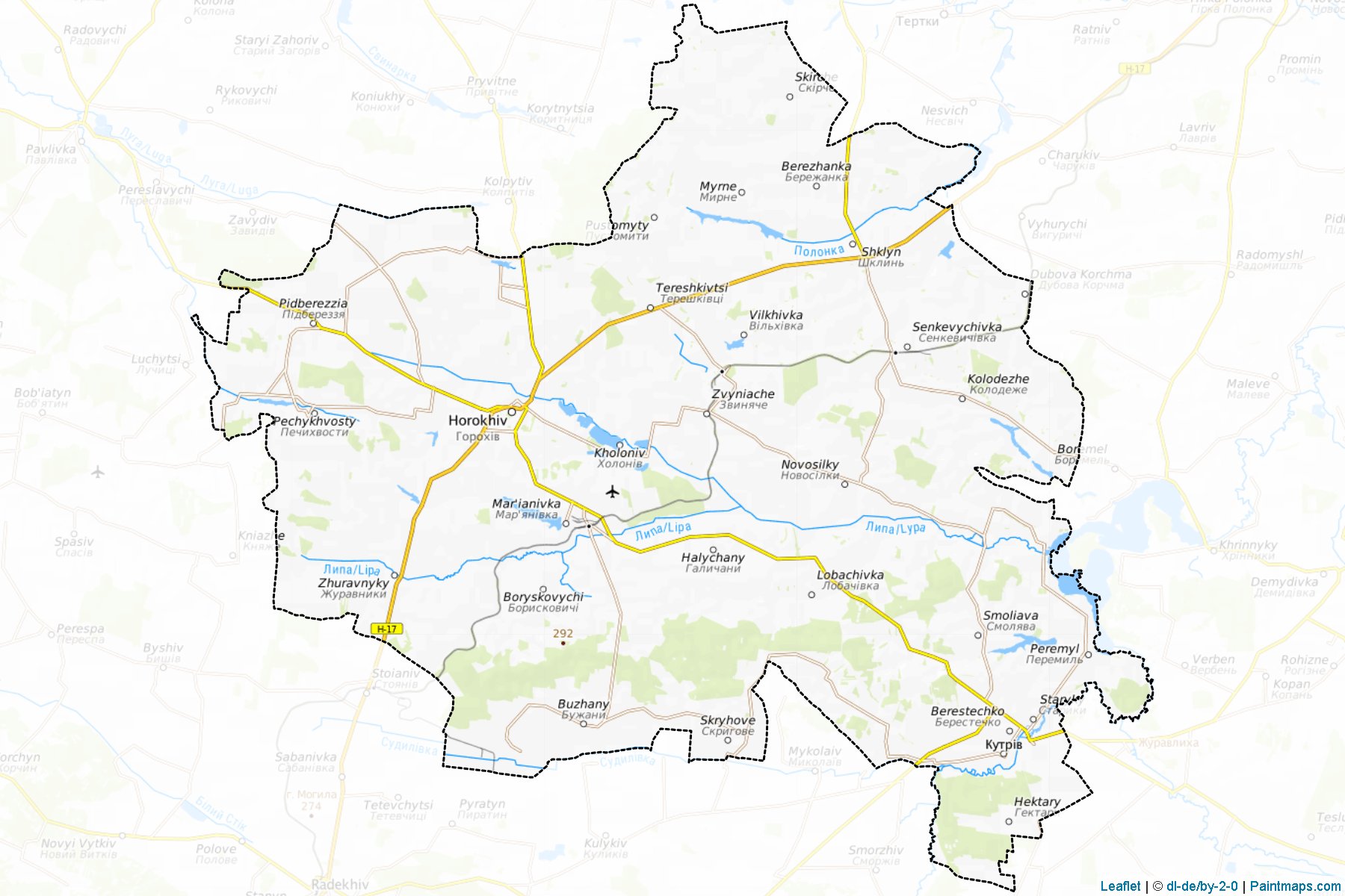 Muestras de recorte de mapas Horokhivskyi (Volyn)-1