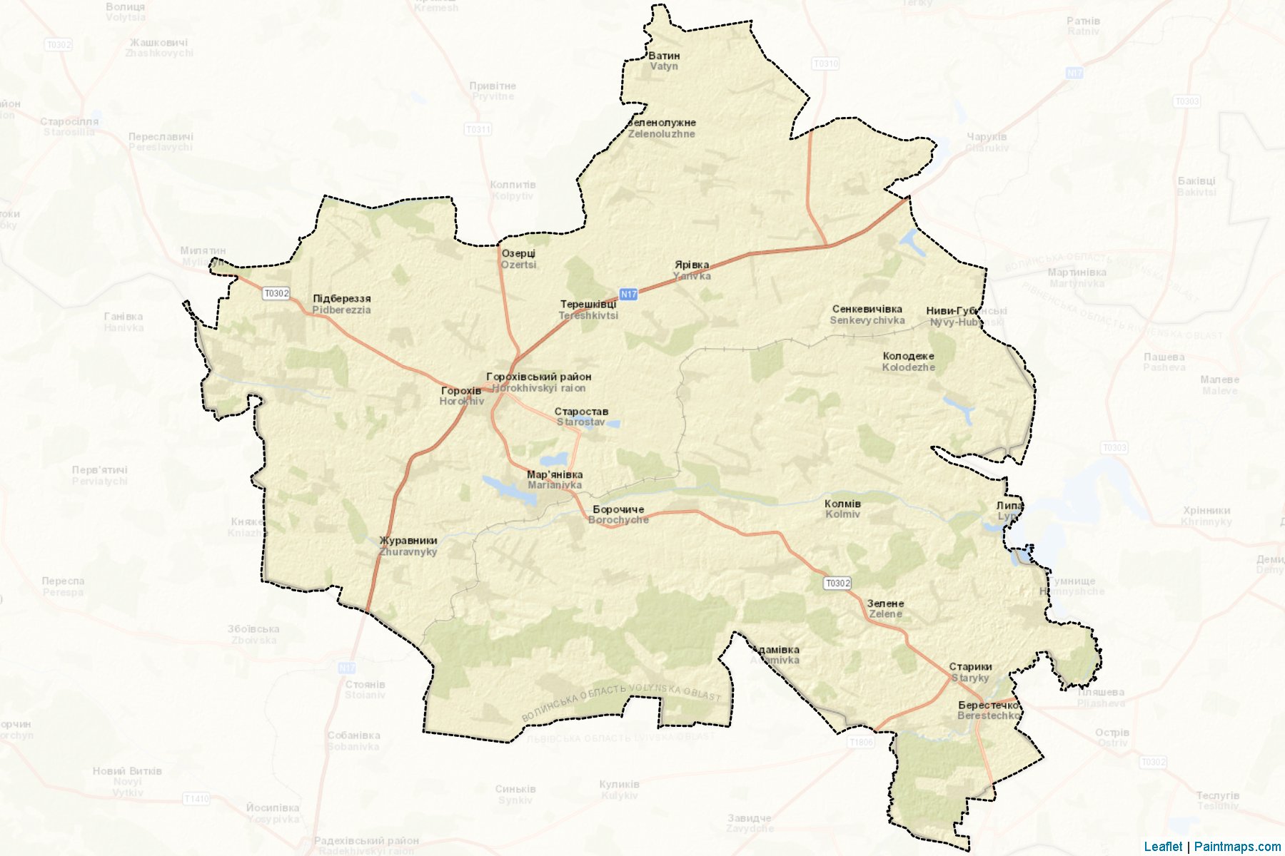 Muestras de recorte de mapas Horokhivskyi (Volyn)-2