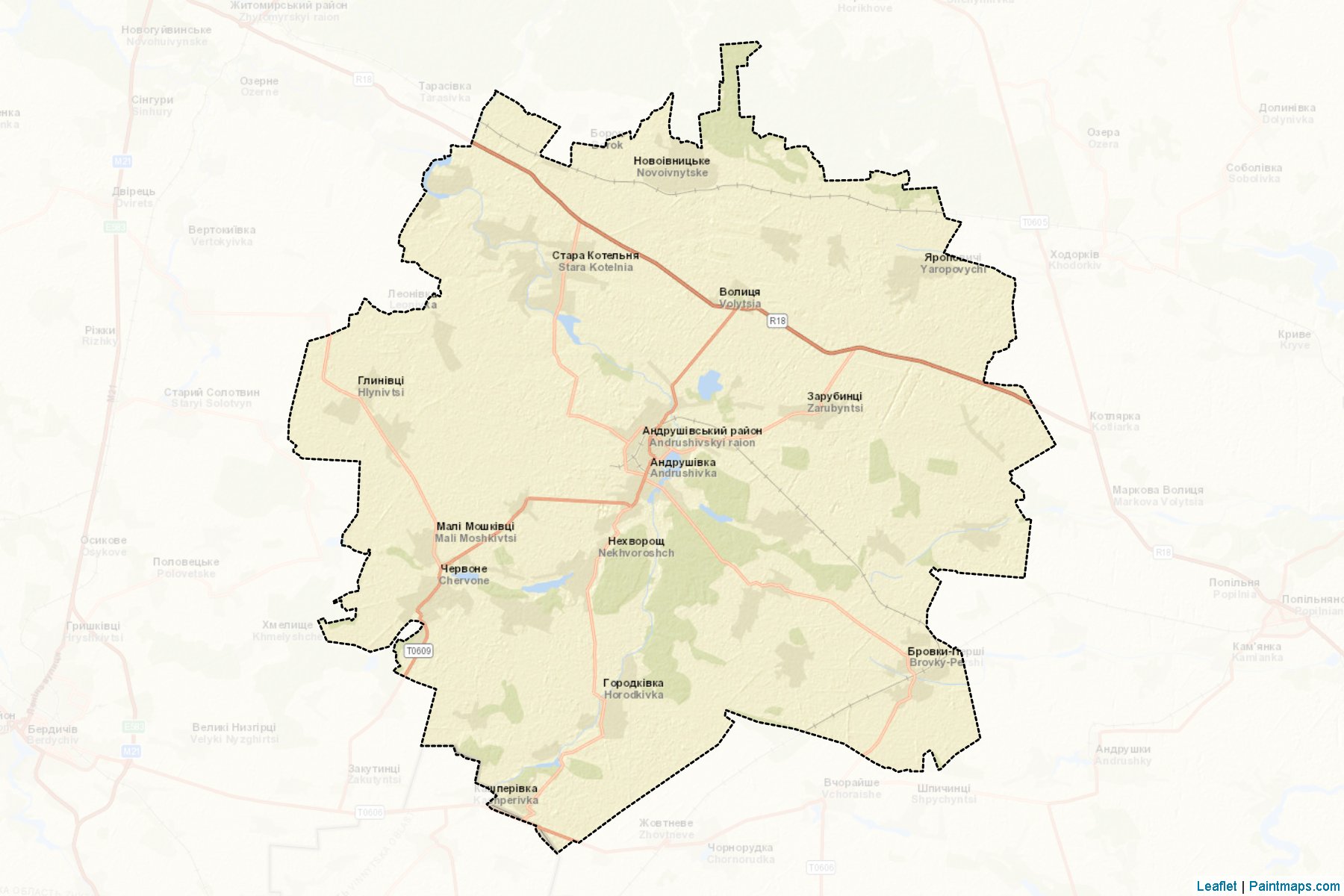 Muestras de recorte de mapas Andrushivskyi (Zhytomyr)-2