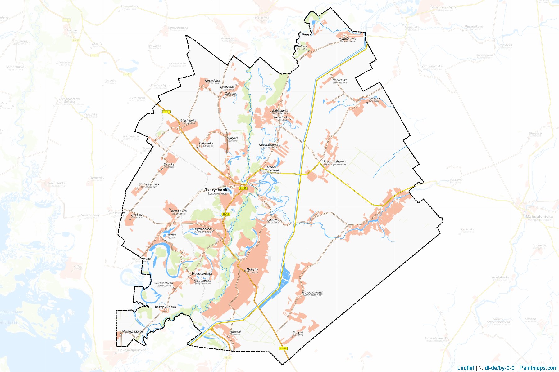 Tsarychans'kyi (Dnipropetrovs'k) Map Cropping Samples-1