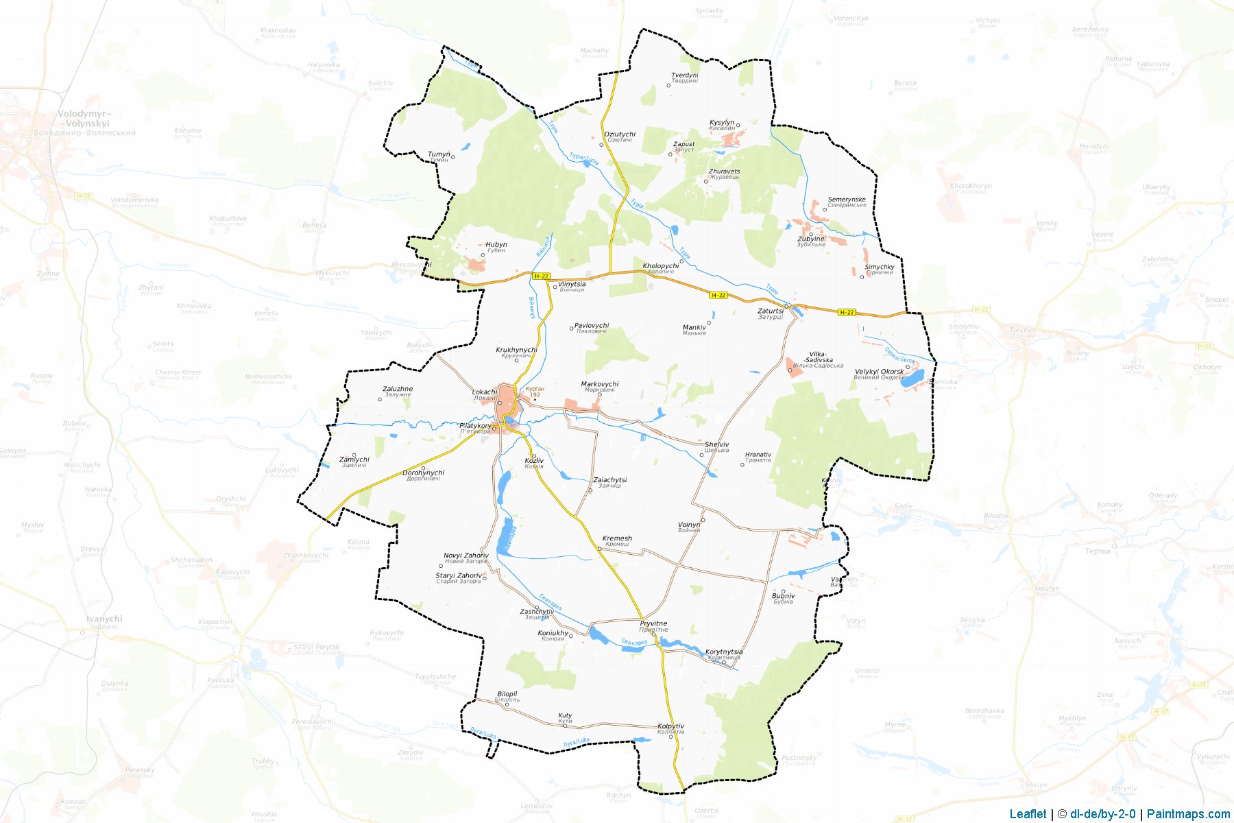 Muestras de recorte de mapas Lokachynskyi (Volyn)-1