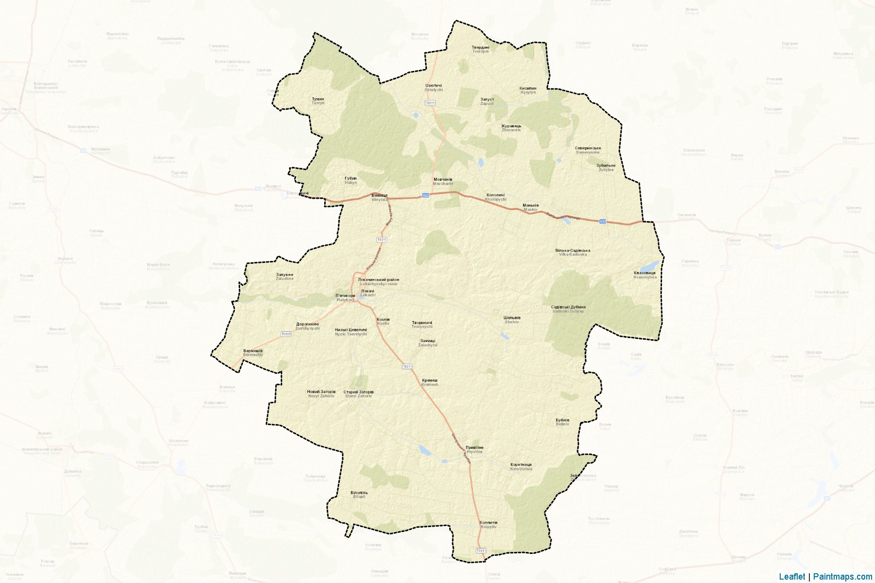 Muestras de recorte de mapas Lokachynskyi (Volyn)-2