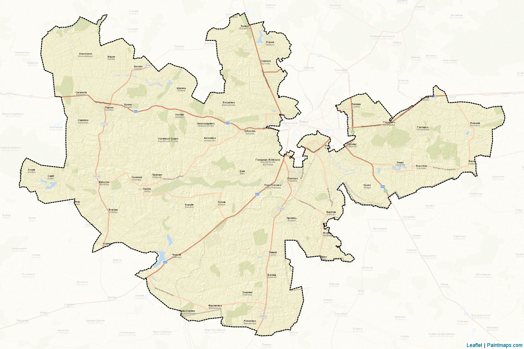 Muestras de recorte de mapas Lutskyi (Volyn)-2