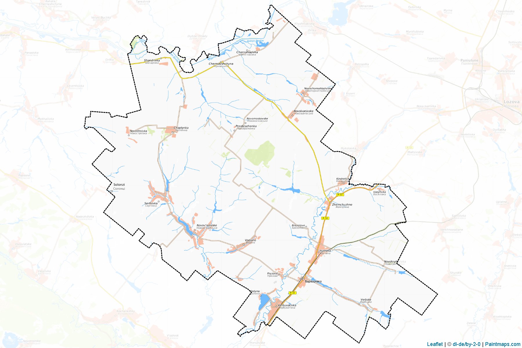 Muestras de recorte de mapas Yurivskyi (Dnipropetrovs'k)-1