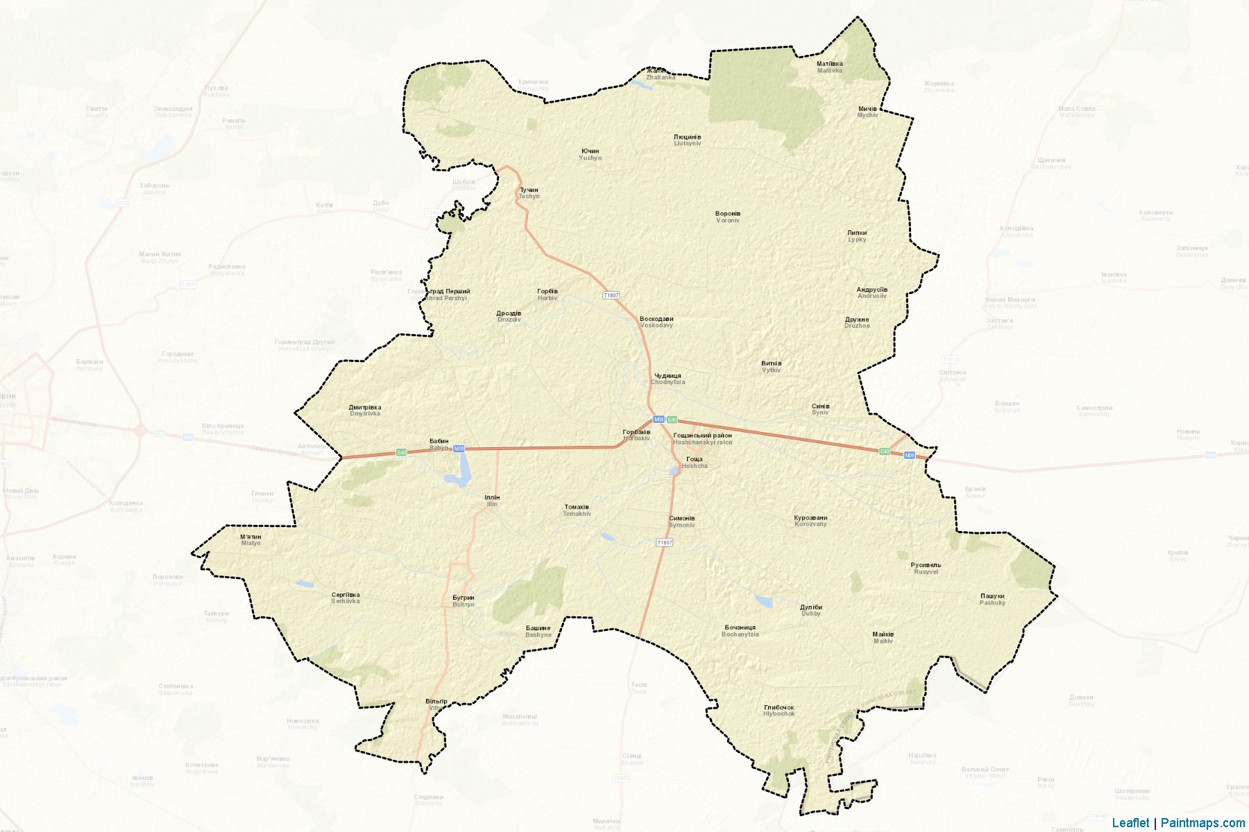 Muestras de recorte de mapas Hoshchanskyi (Rivne)-2