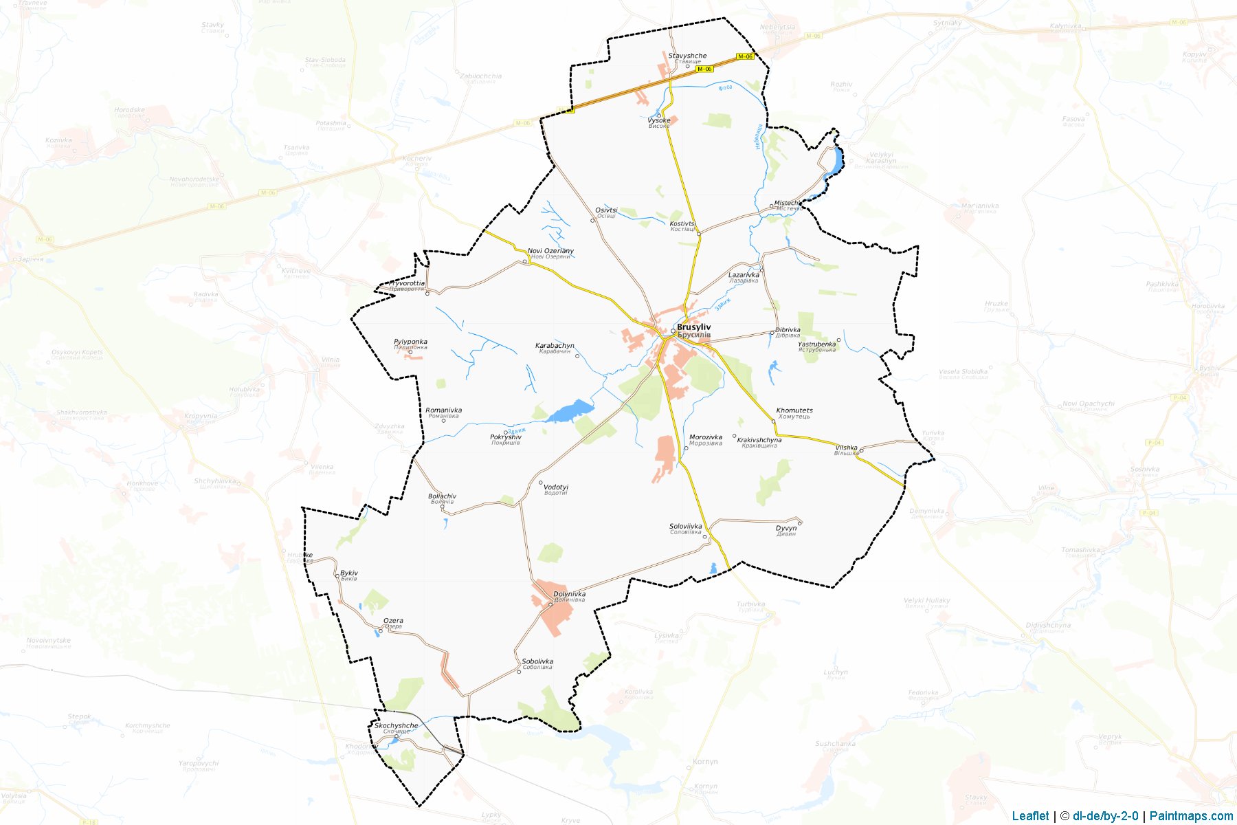 Muestras de recorte de mapas Brusylivskyi (Zhytomyr)-1