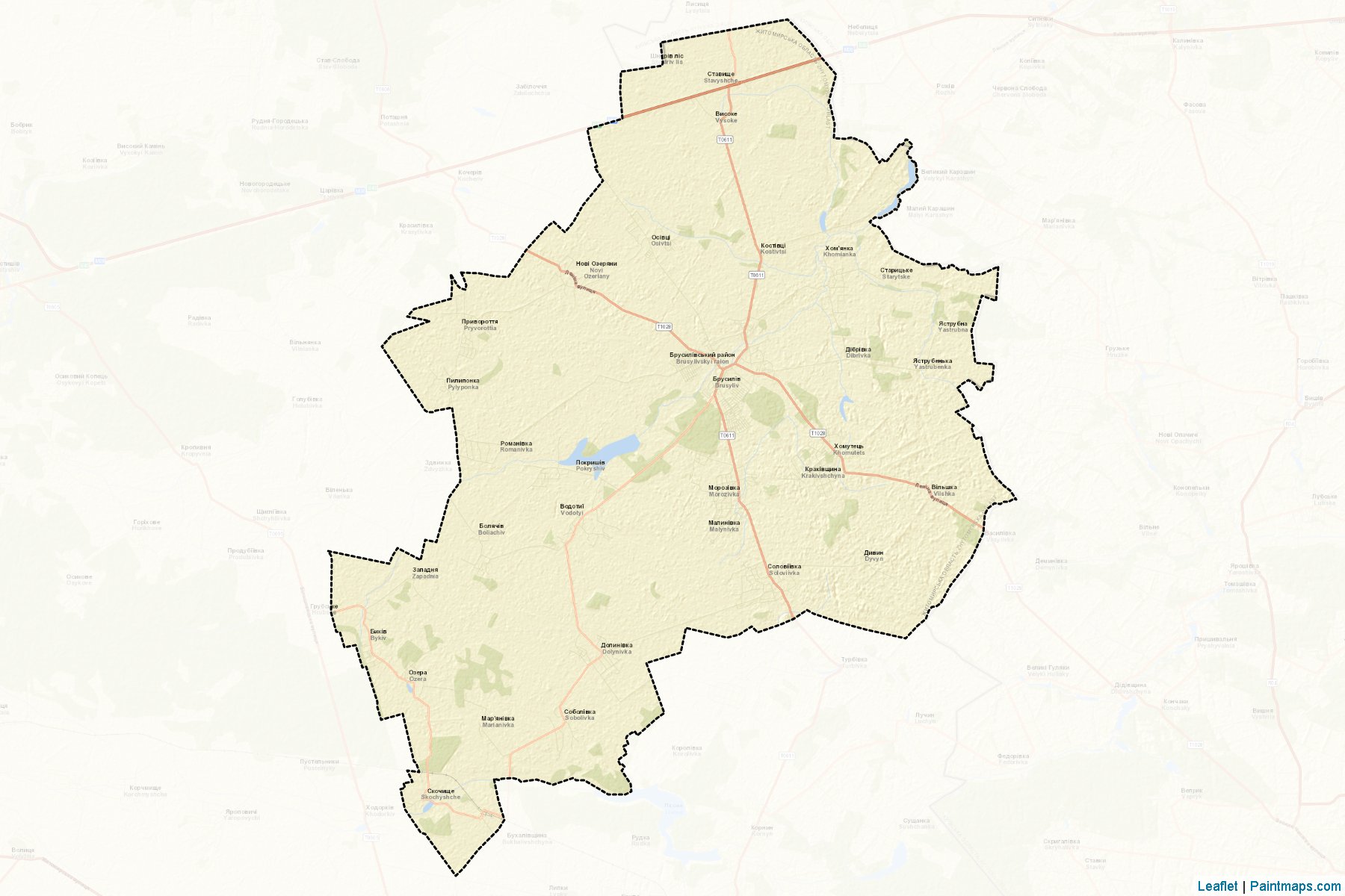 Muestras de recorte de mapas Brusylivskyi (Zhytomyr)-2