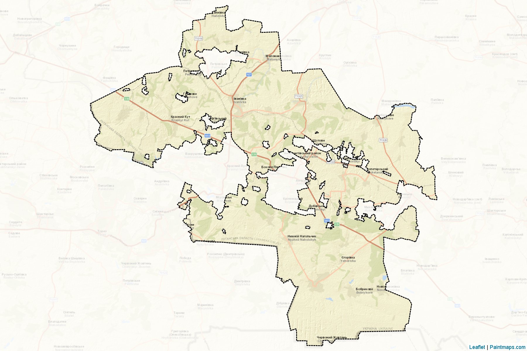 Antratsytivs'kyi (Luhansk) Map Cropping Samples-2