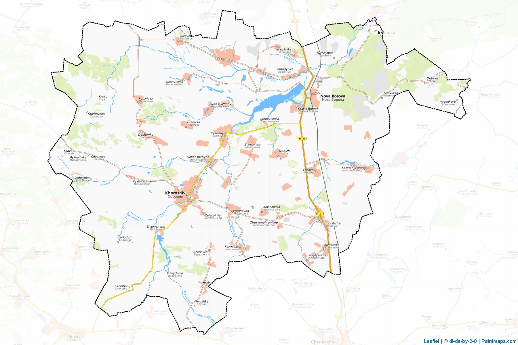 Muestras de recorte de mapas Volodarsko-Volynskyi (Zhytomyr)-1