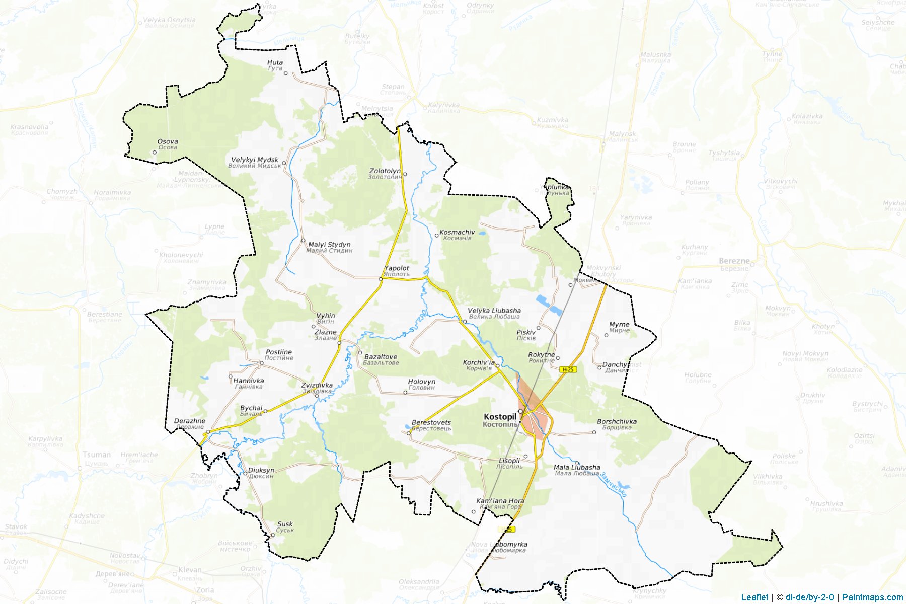 Muestras de recorte de mapas Kostopilskyi (Rivne)-1