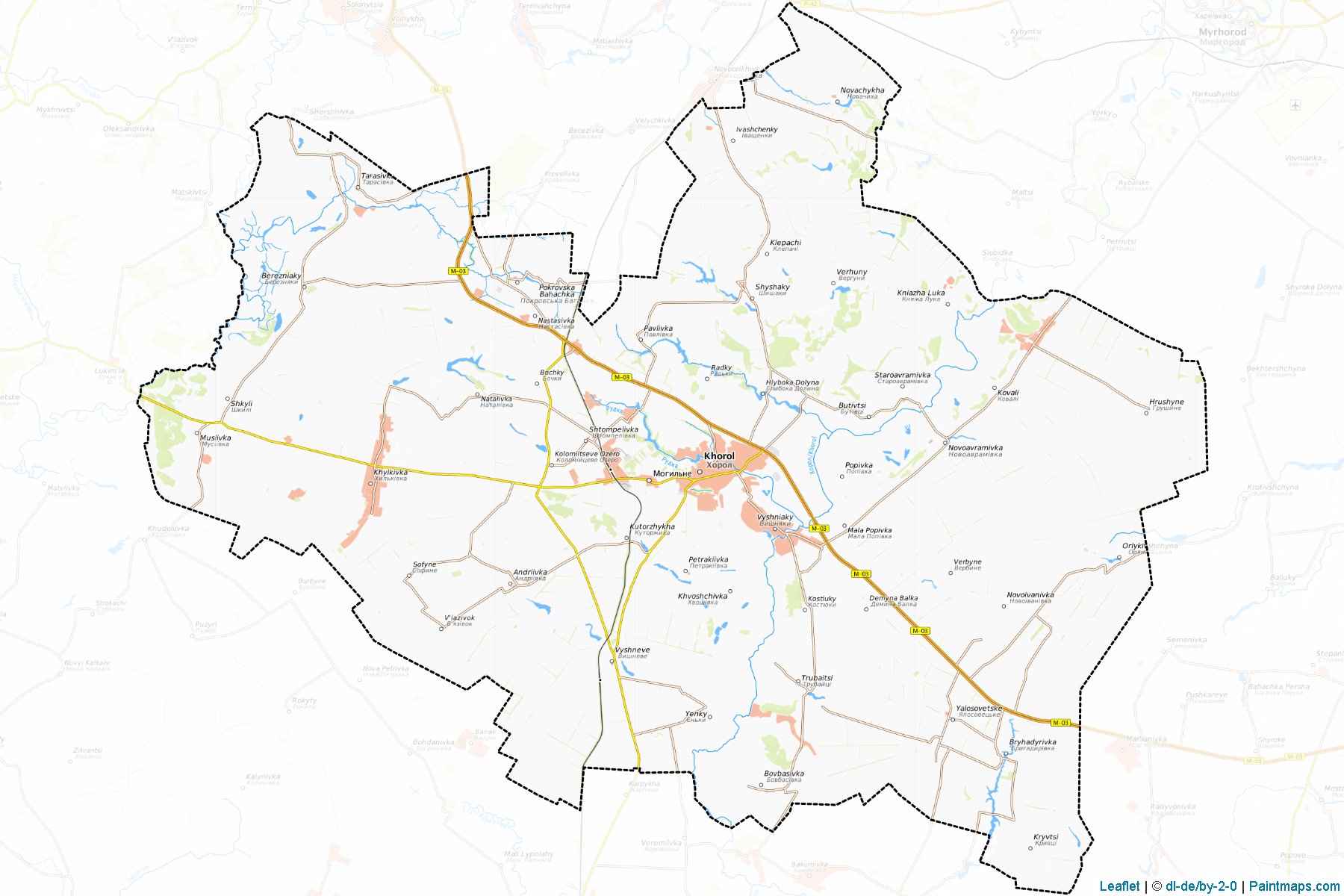 Muestras de recorte de mapas Khorolskyi (Poltava)-1