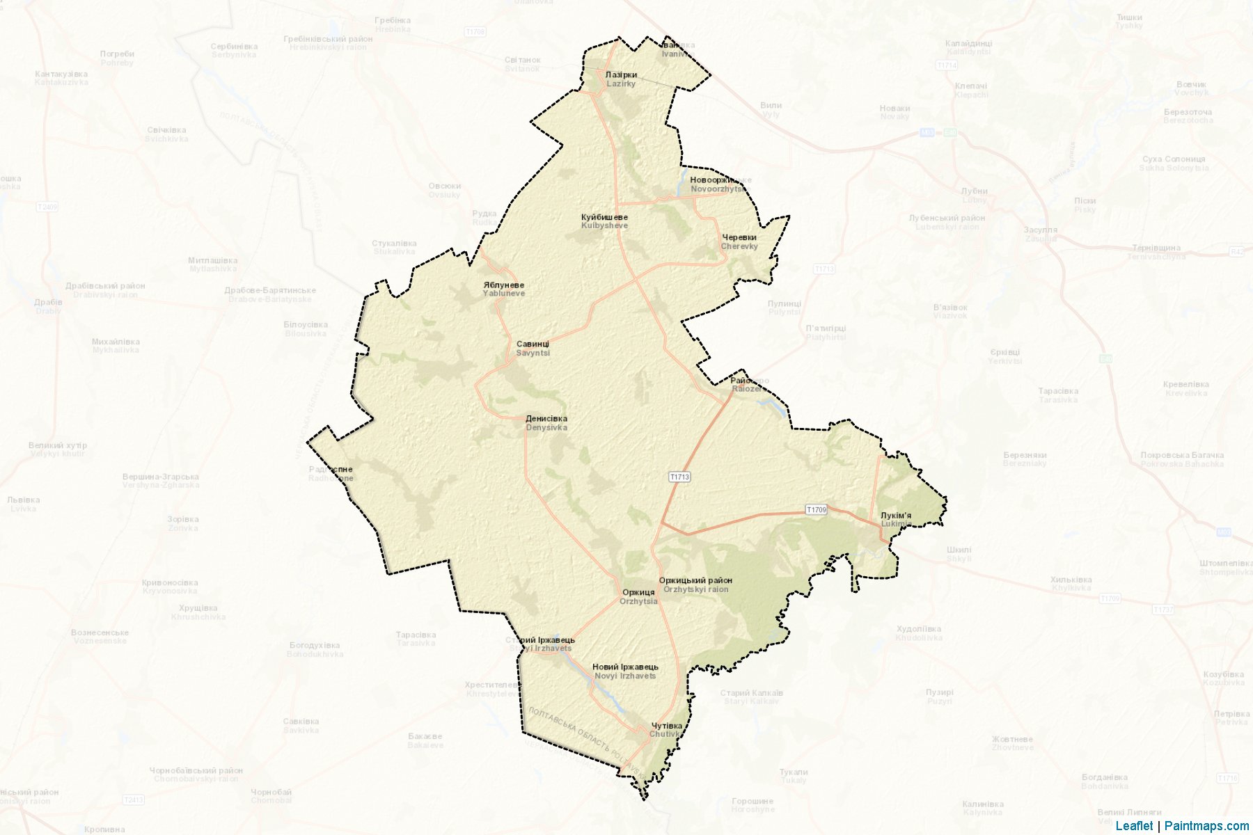 Muestras de recorte de mapas Orzhytskyi (Poltava)-2