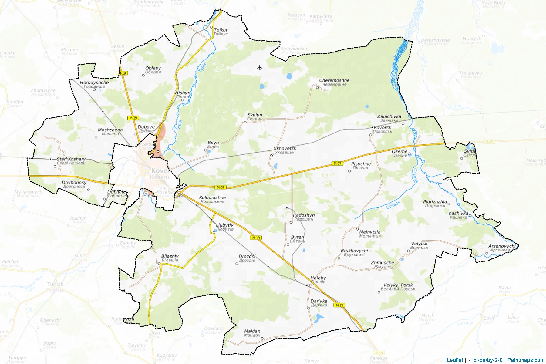 Muestras de recorte de mapas Kovelskyi (Volyn)-1