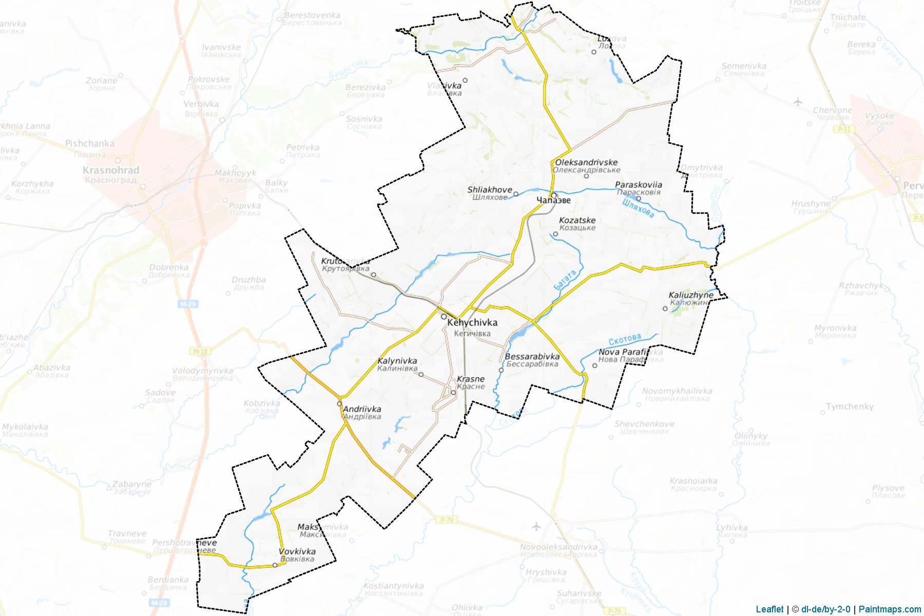 Muestras de recorte de mapas Kehychivskyi (Kharkiv)-1